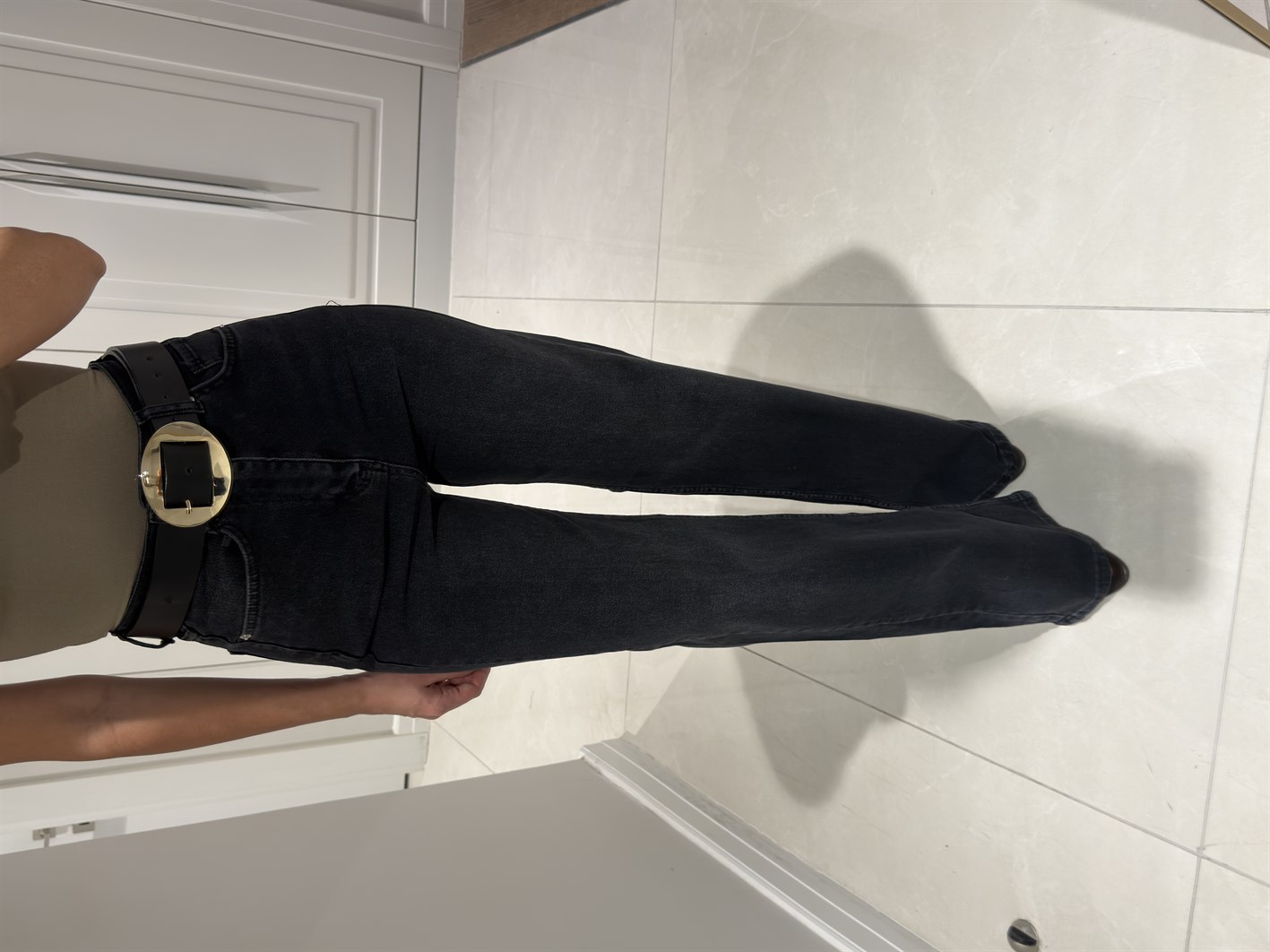 Arya Antrasit Yüksek Bel Wide Leg Jean