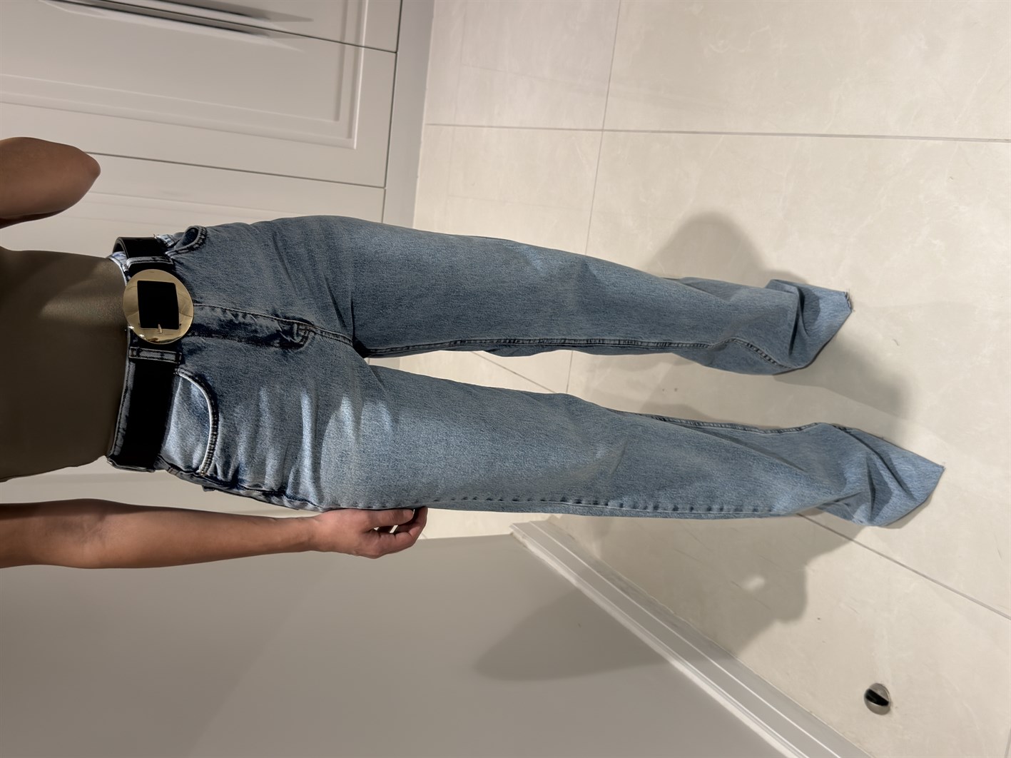 Arya Buz Mavisi Yüksek Bel Wide Leg Jean