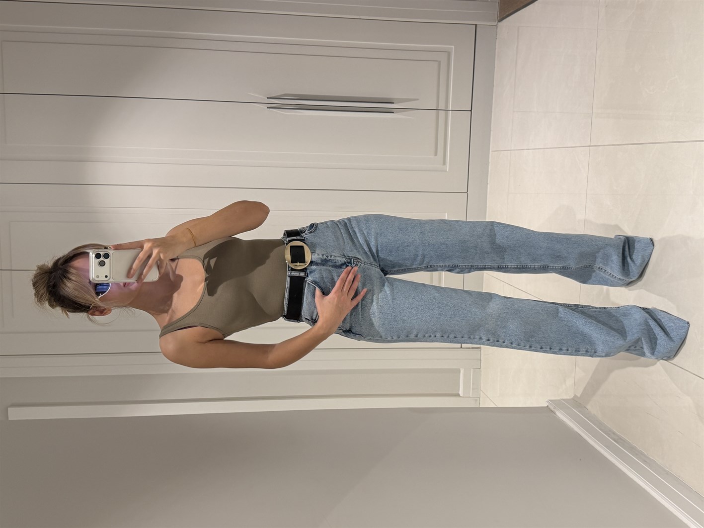 Arya Buz Mavisi Yüksek Bel Wide Leg Jean