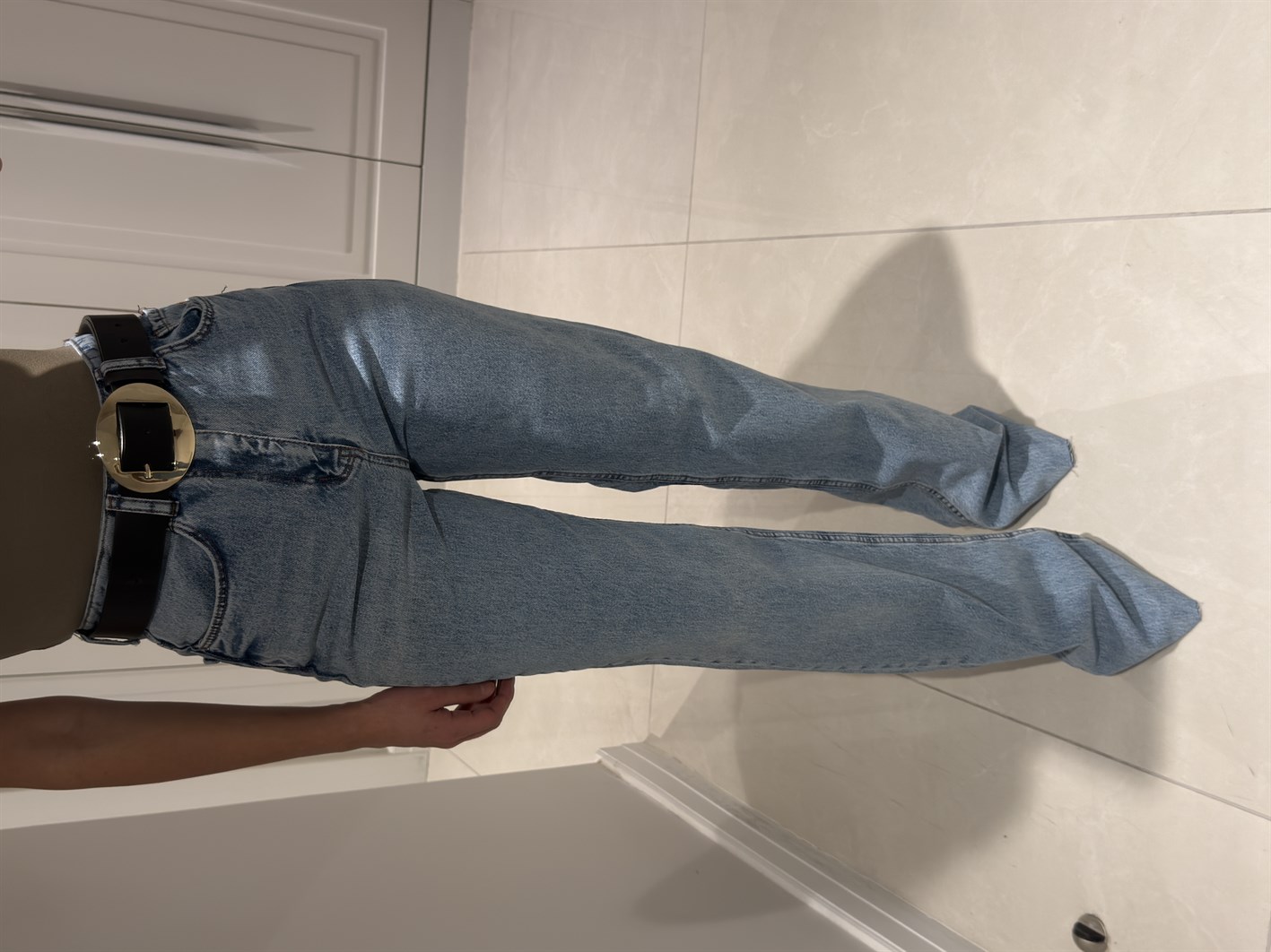 Arya Buz Mavisi Yüksek Bel Wide Leg Jean