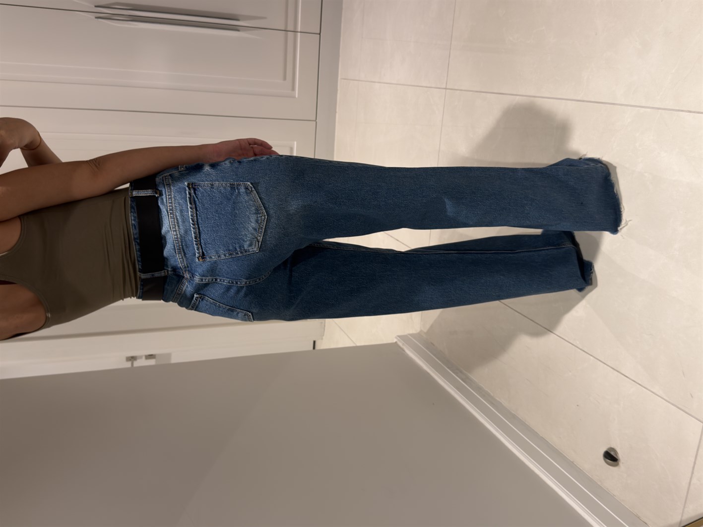 Arya Orta Mavi Yüksek Bel Wide Leg Jean