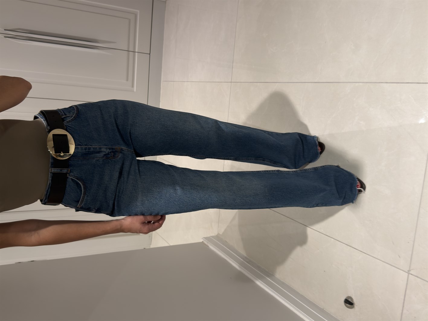 Arya Orta Mavi Yüksek Bel Wide Leg Jean
