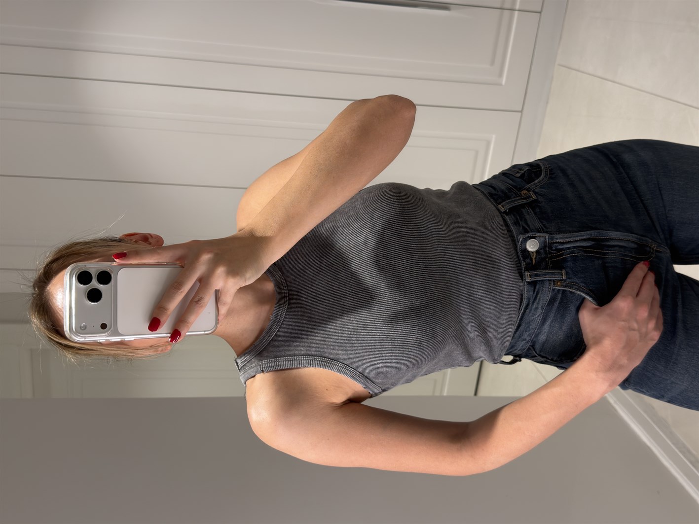 Bella Antrasit Halter Yaka Yıkamalı Atlet