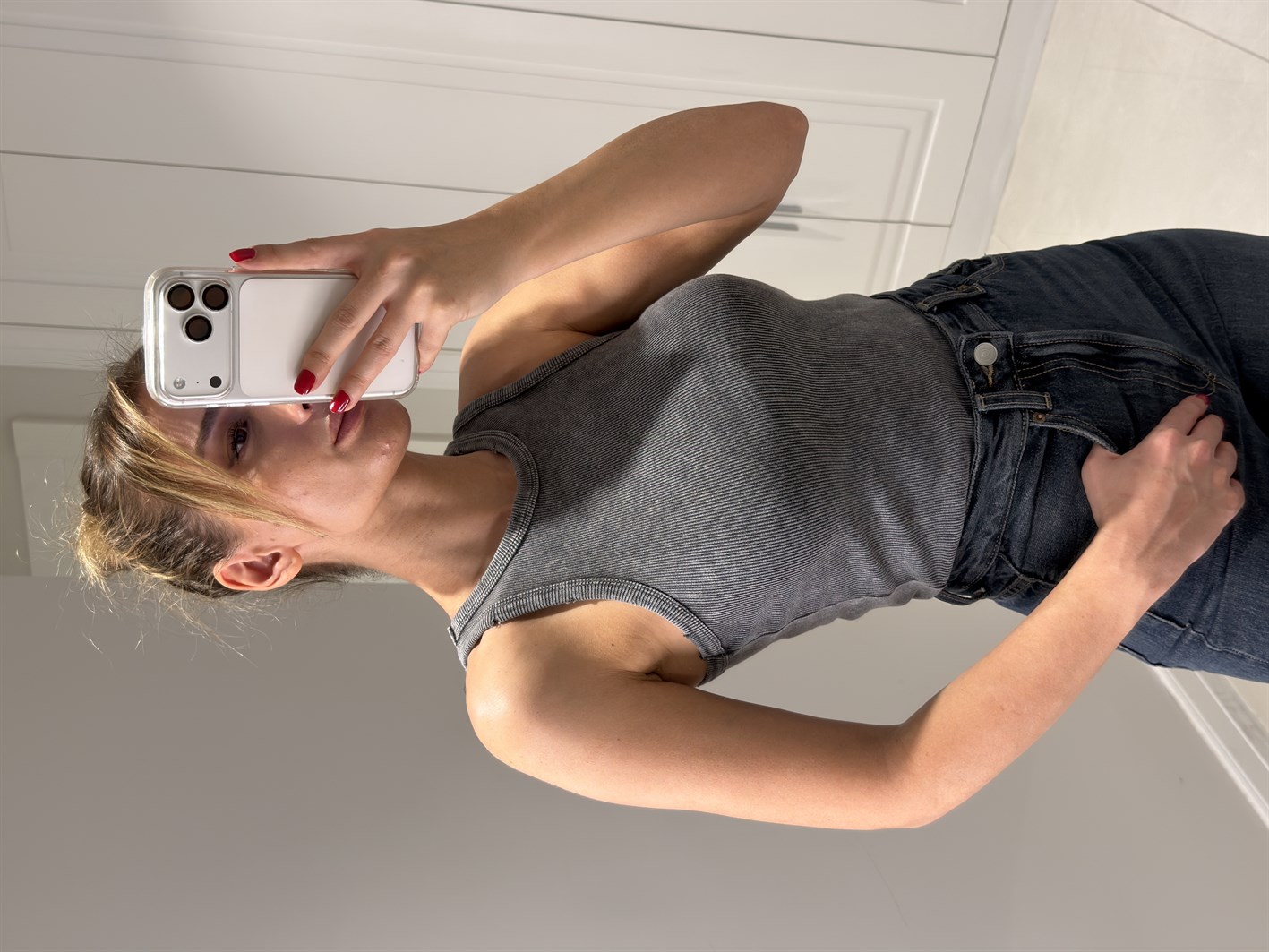 Bella Antrasit Halter Yaka Yıkamalı Atlet