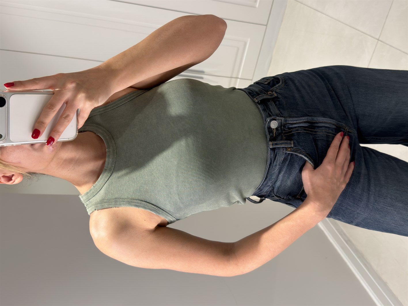 Bella Haki Halter Yaka Yıkamalı Atlet