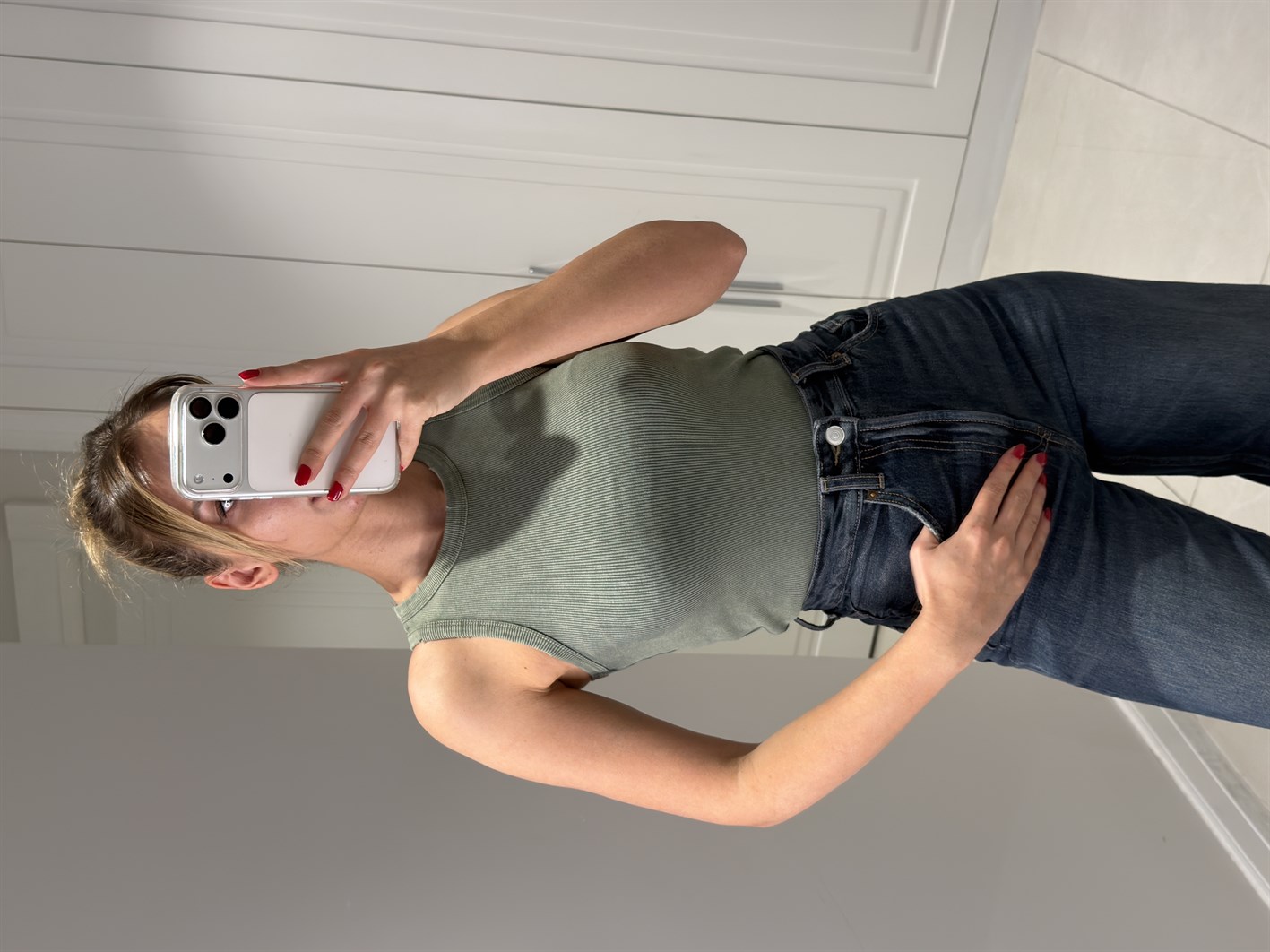 Bella Haki Halter Yaka Yıkamalı Atlet