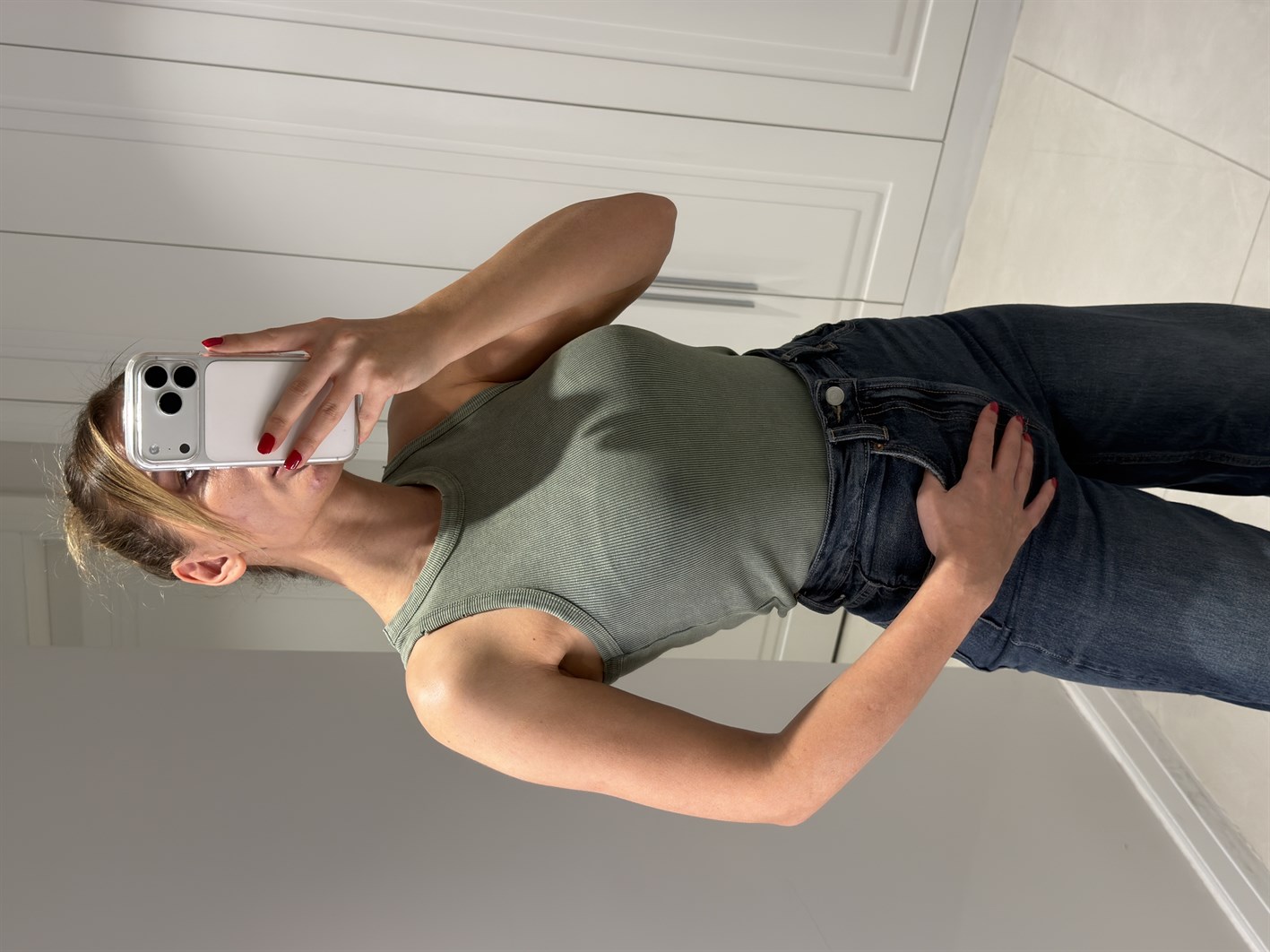 Bella Haki Halter Yaka Yıkamalı Atlet