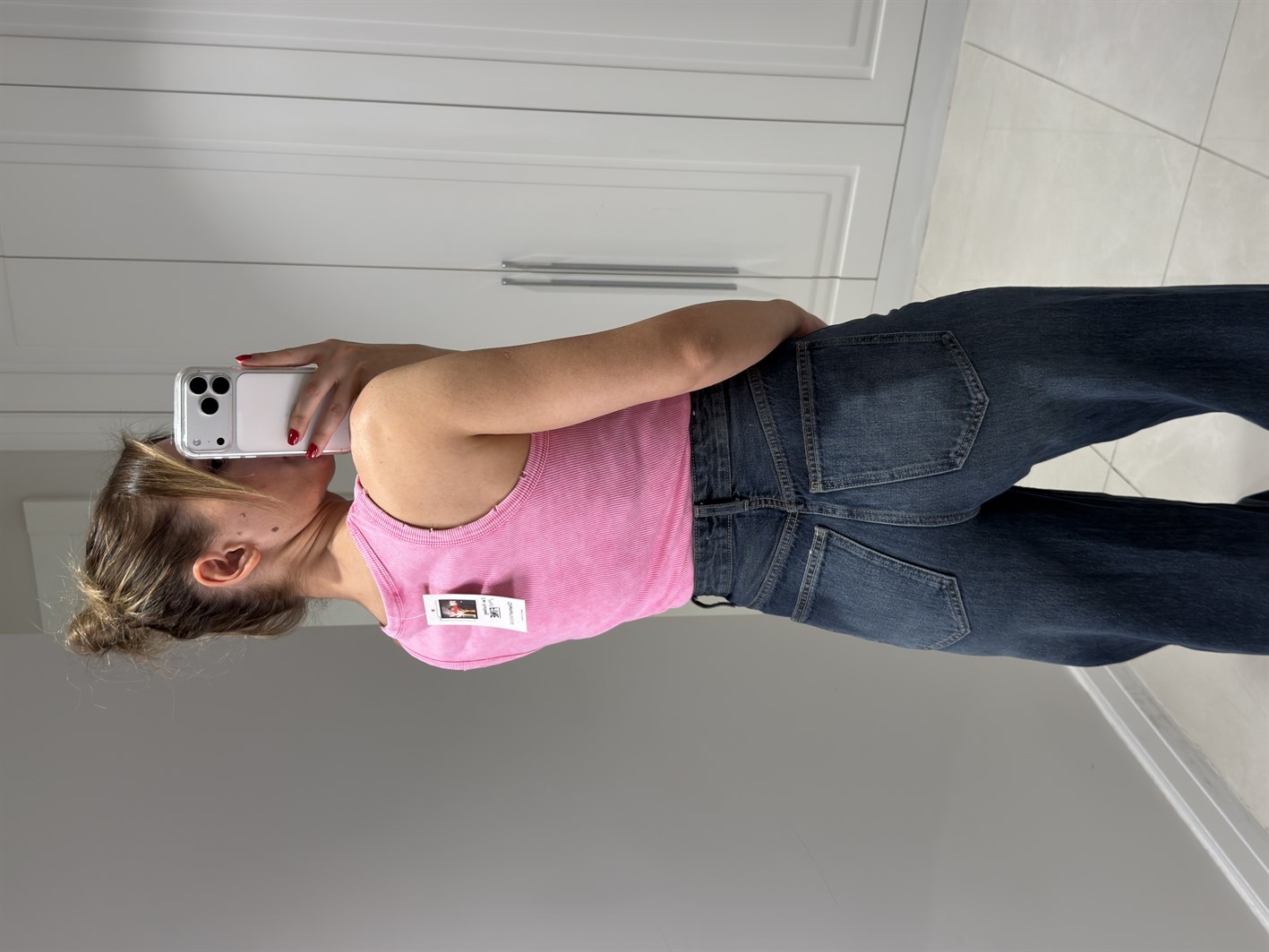 Bella Pembe Halter Yaka Yıkamalı Atlet