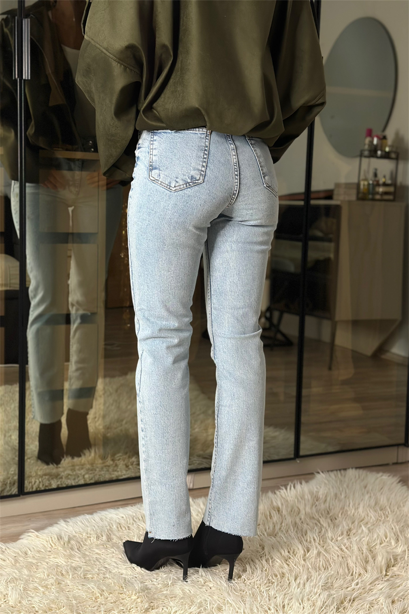 Briella Buz Mavi Yüksek Bel Slim Fit Jean