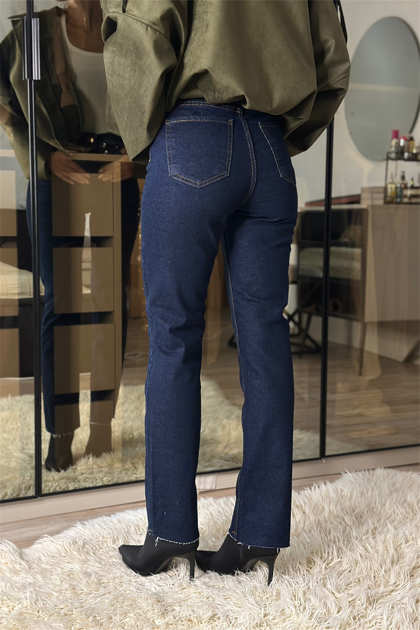 Briella Lacivert Yüksek Bel Slim Fit Jean