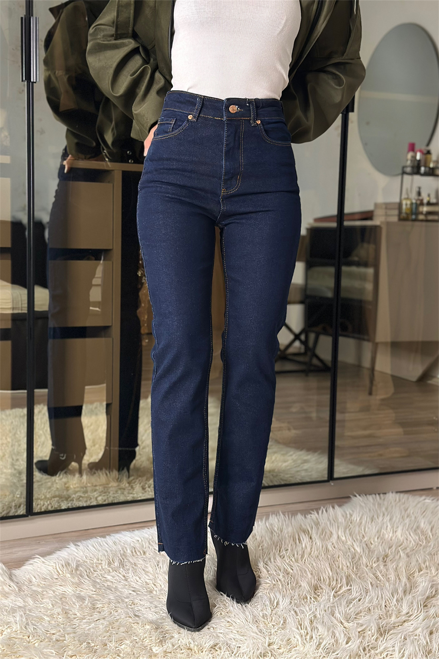Briella Lacivert Yüksek Bel Slim Fit Jean