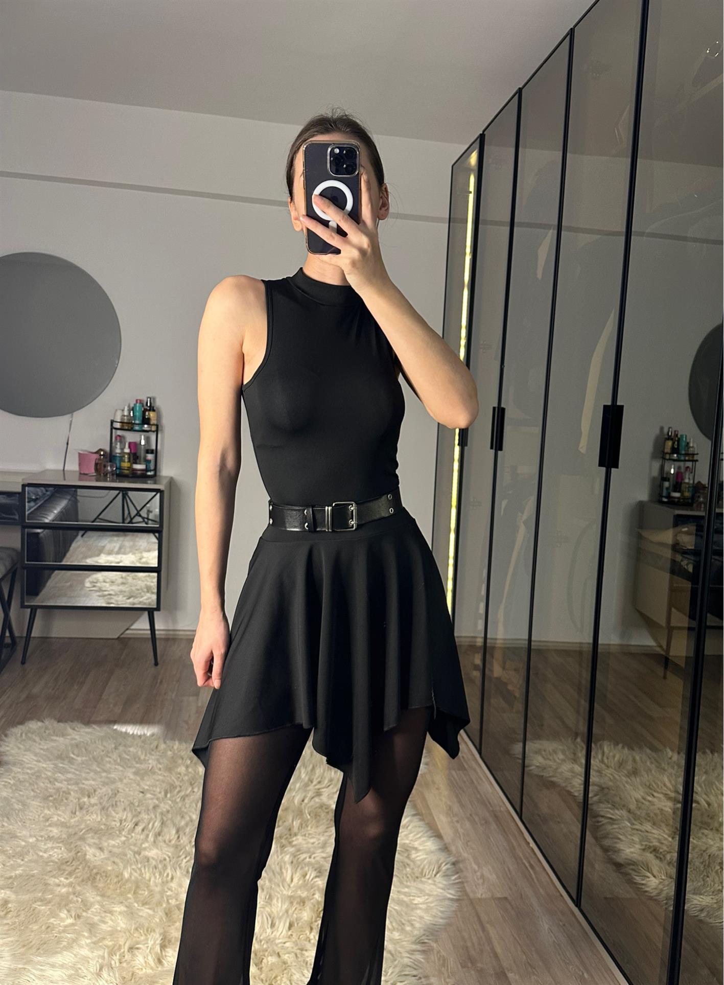 Celine Siyah Tül Detaylı Tulum Elbise