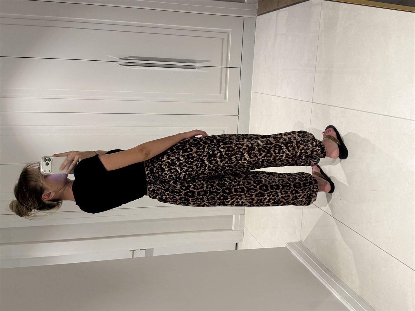 Cleo Leopar Desenli Şalvar Pantolon