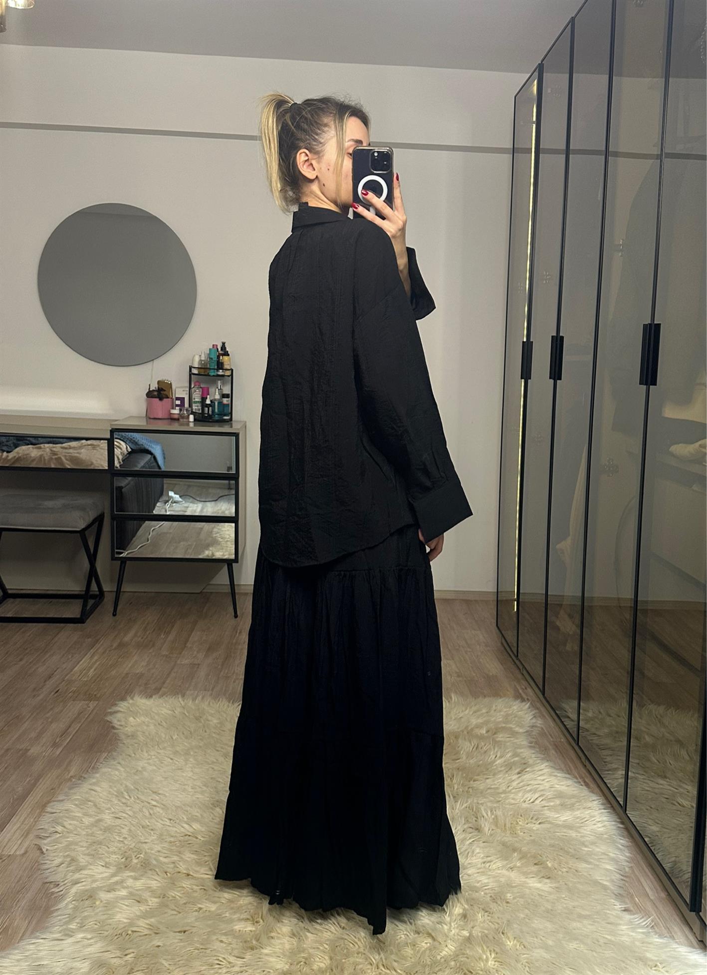 Emma Siyah Gömlek Etek Takım