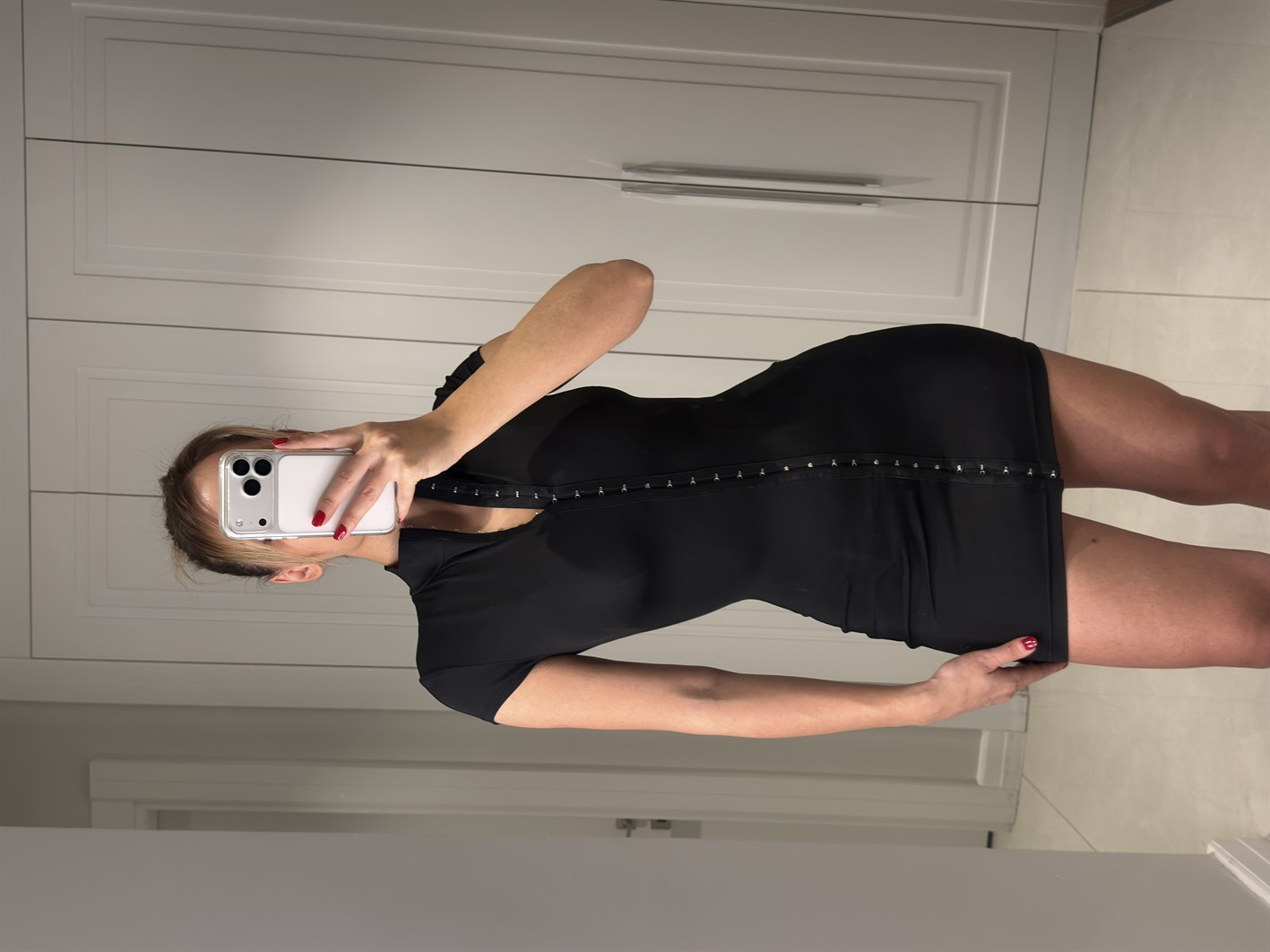 Holly Siyah Agraflı Mini Elbise