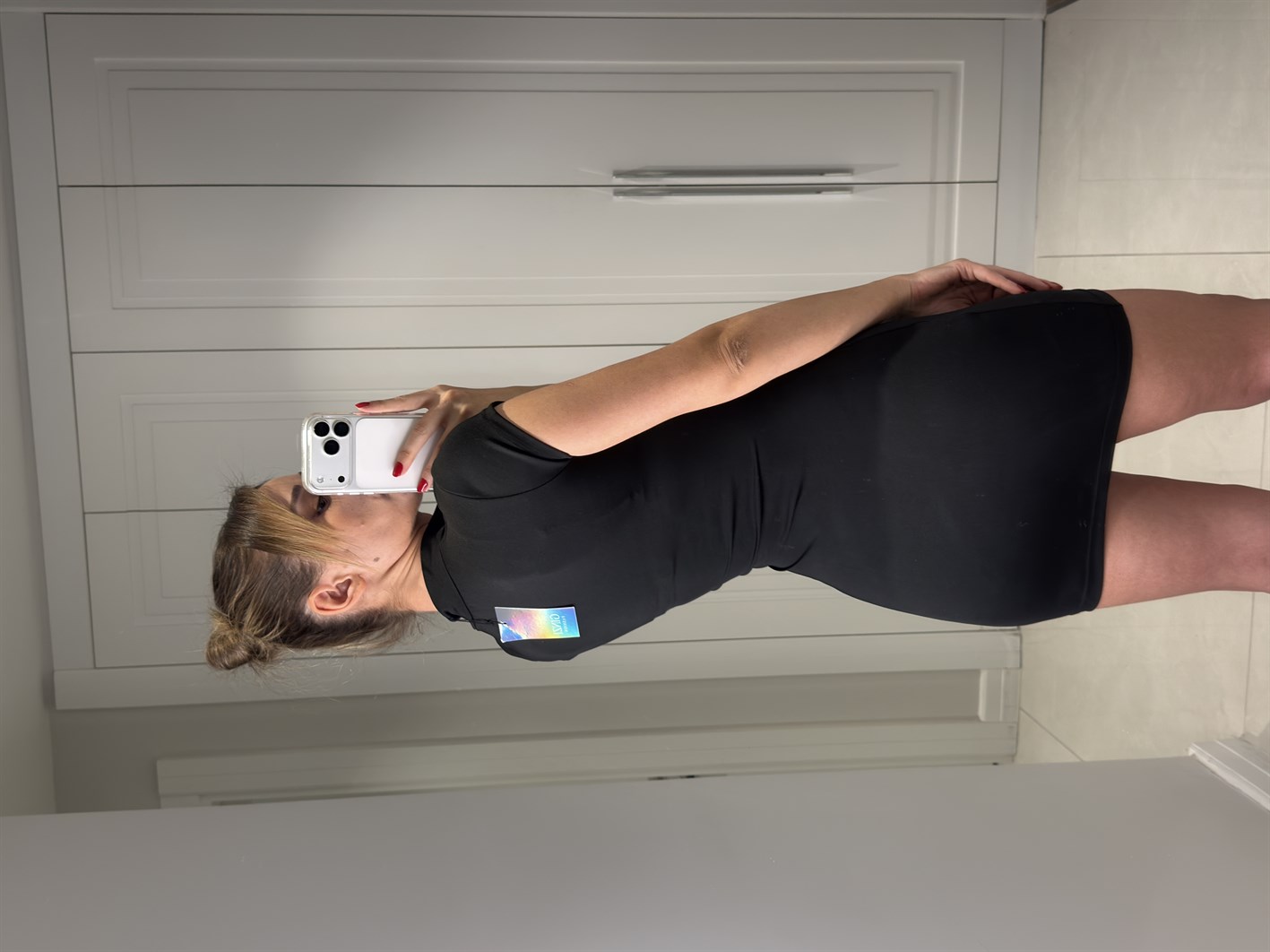 Holly Siyah Agraflı Mini Elbise