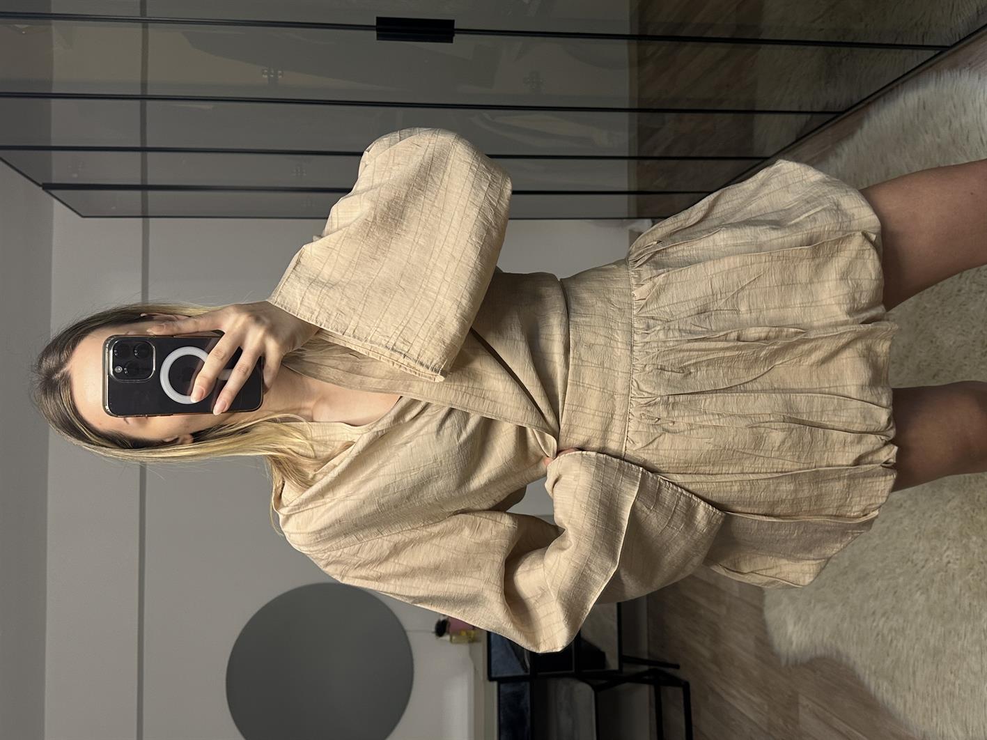 Jensen Bej Balon Etek Kimono Takım