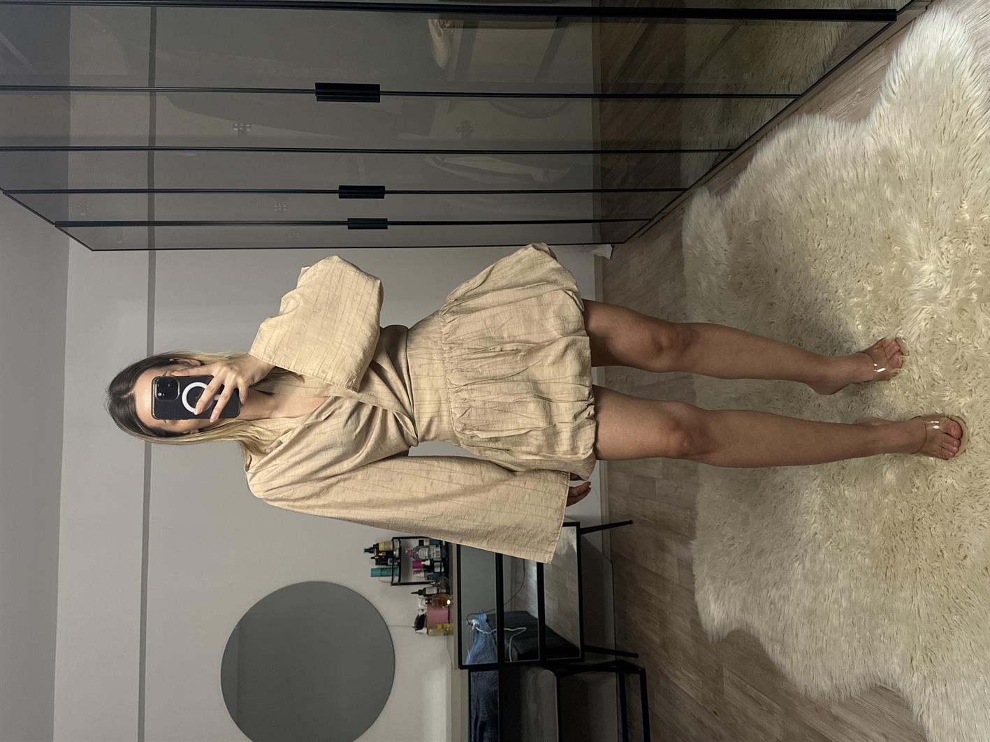 Jensen Bej Balon Etek Kimono Takım