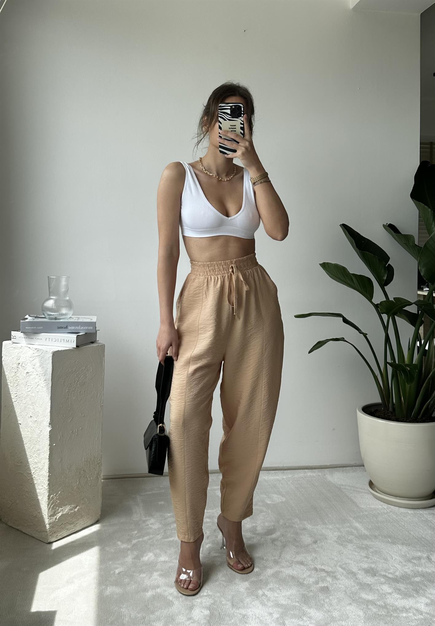 Lole Camel Yüksek Bel Rahat Paça Şalvar Pantolon