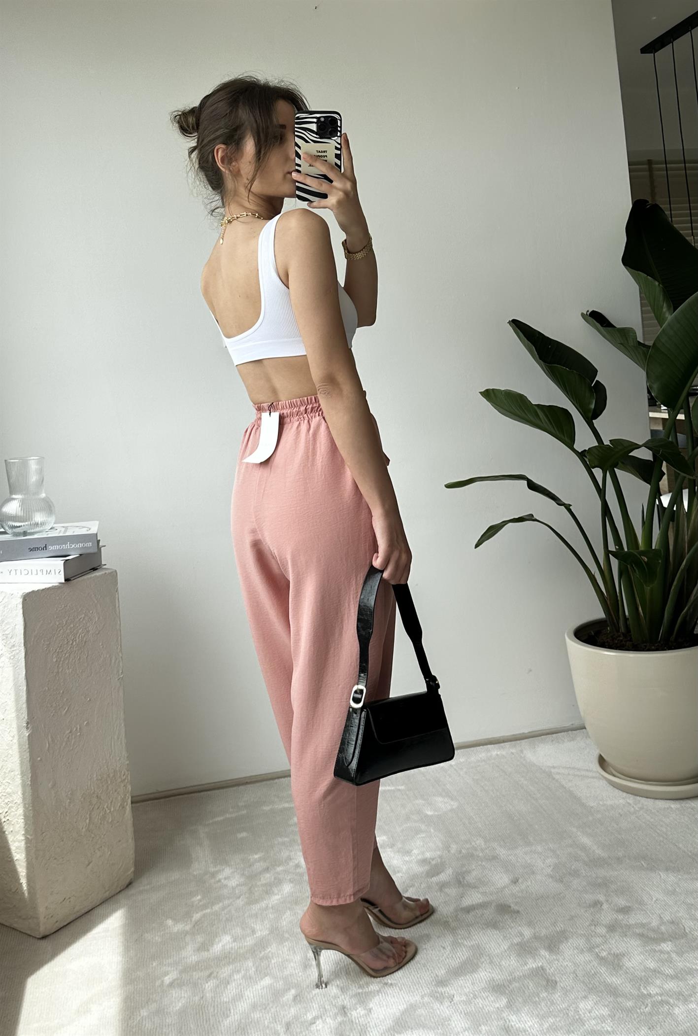 Lole Gül Kurusu Yüksek Bel Rahat Paça Şalvar Pantolon