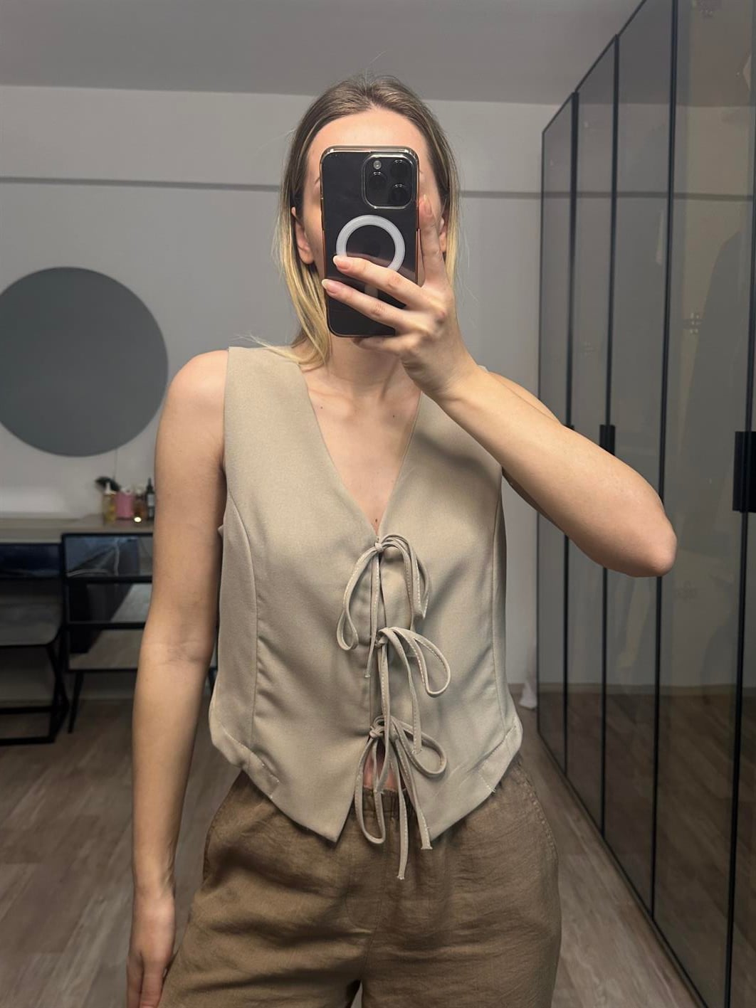 Mary Vizon Bağlama Detaylı Yelek