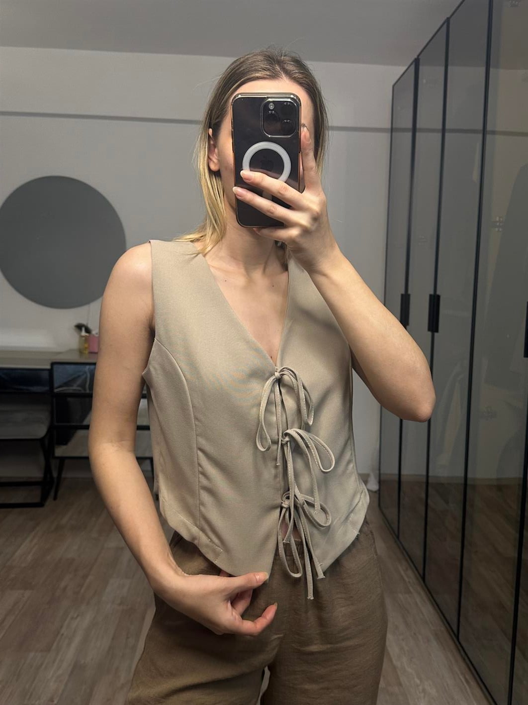 Mary Vizon Bağlama Detaylı Yelek