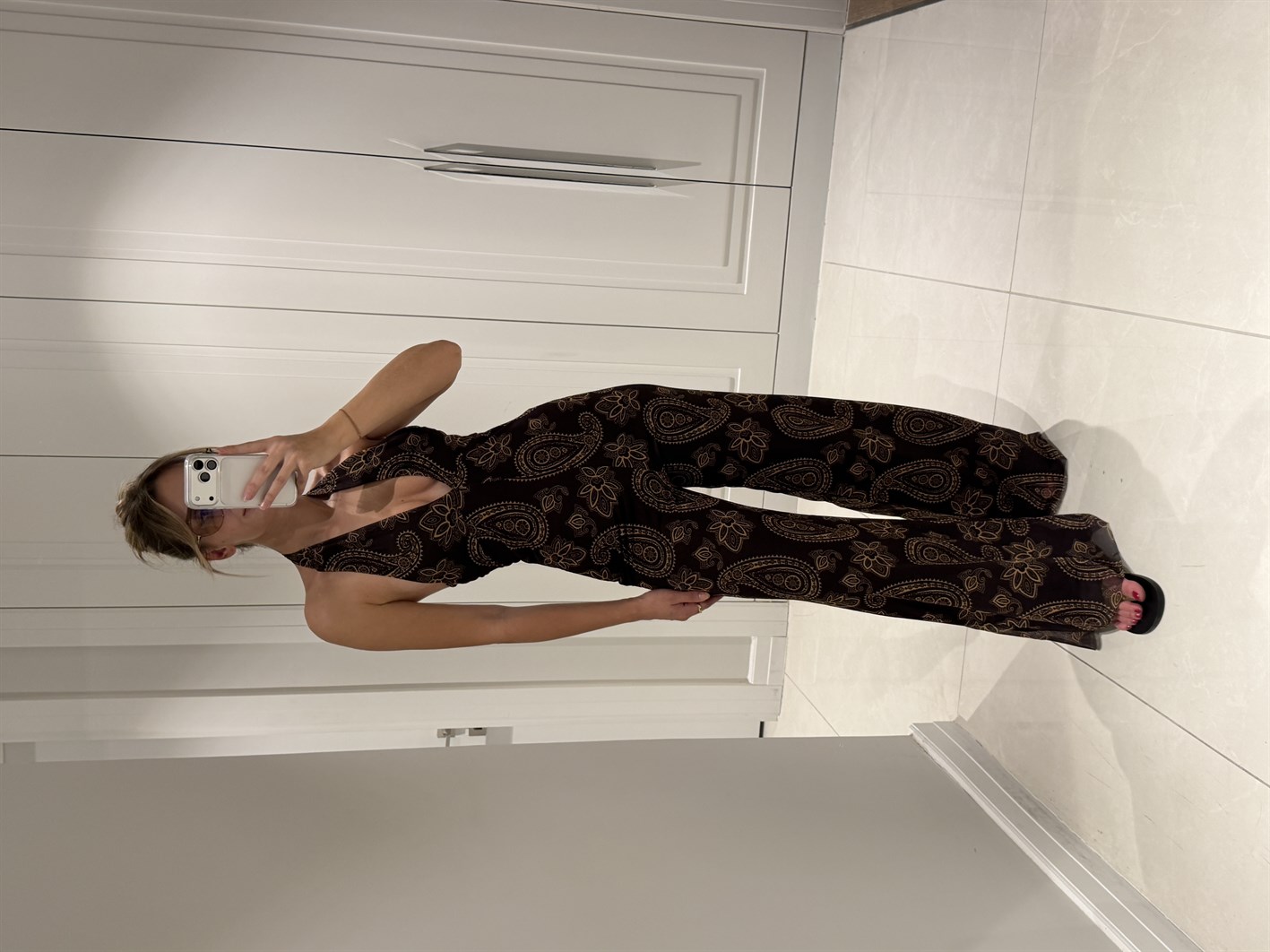 Maya Kahverengi Etnik Desenli Tulum