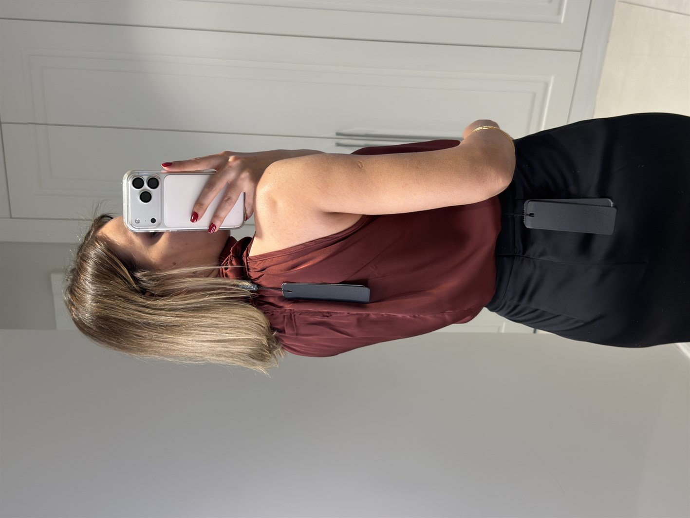 Riva Bordo Boğazlı Kolsuz Bluz