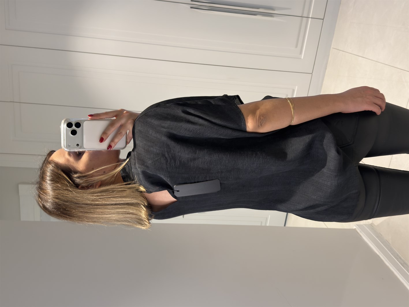 Serena Siyah Desenli Salaş Bluz