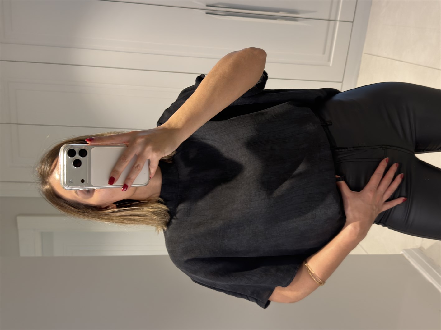 Serena Siyah Desenli Salaş Bluz