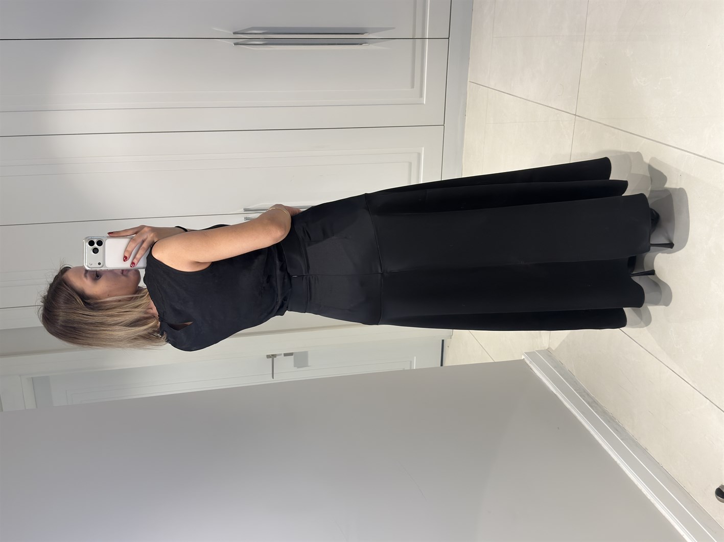 Tierney Siyah Degaje Yaka Bluz