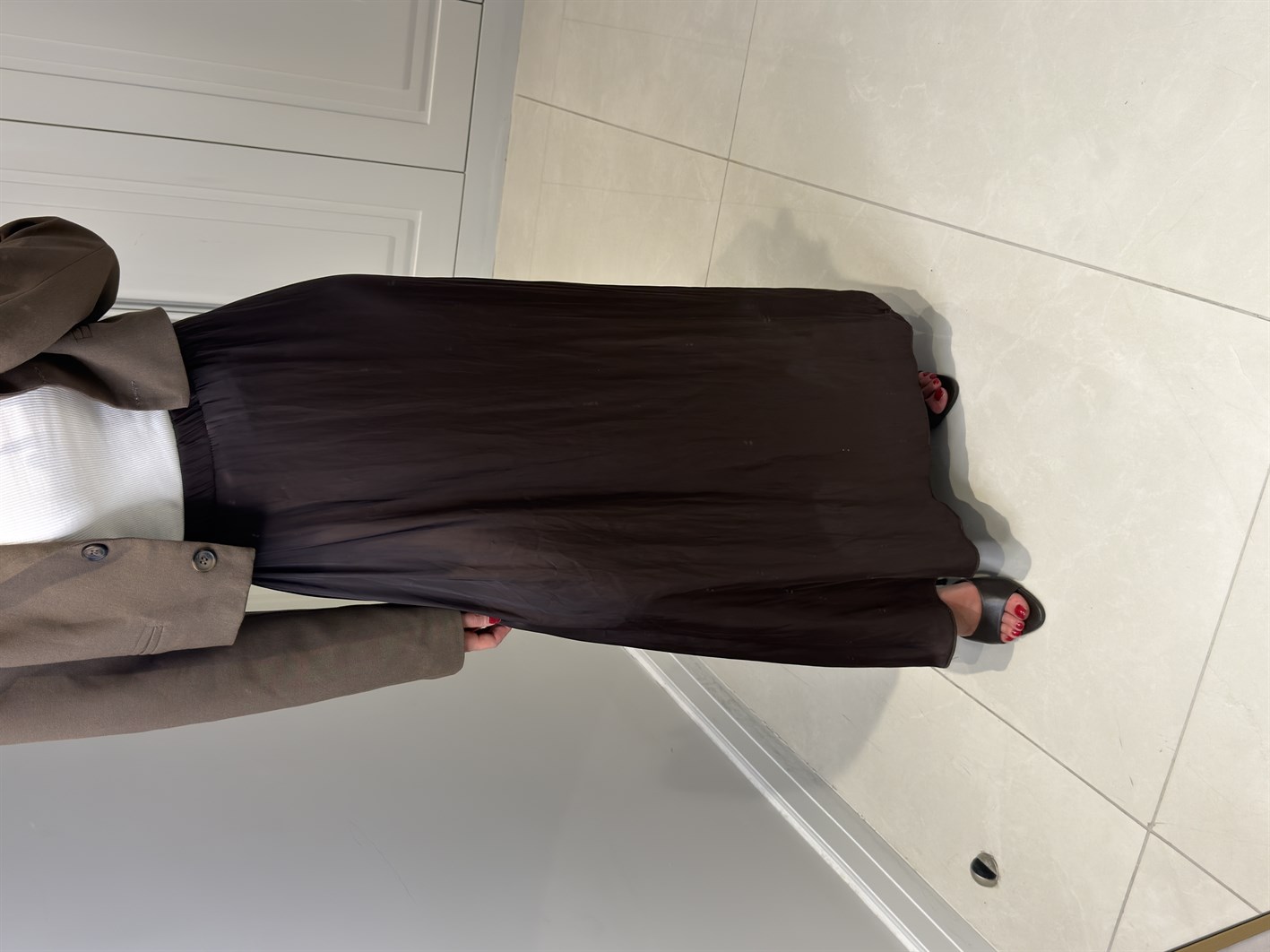 Tosca Bordo Saten Etek