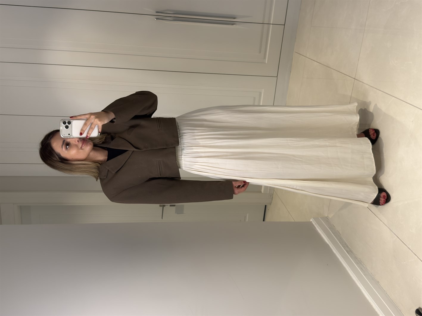 Tosca Ekru Saten Etek