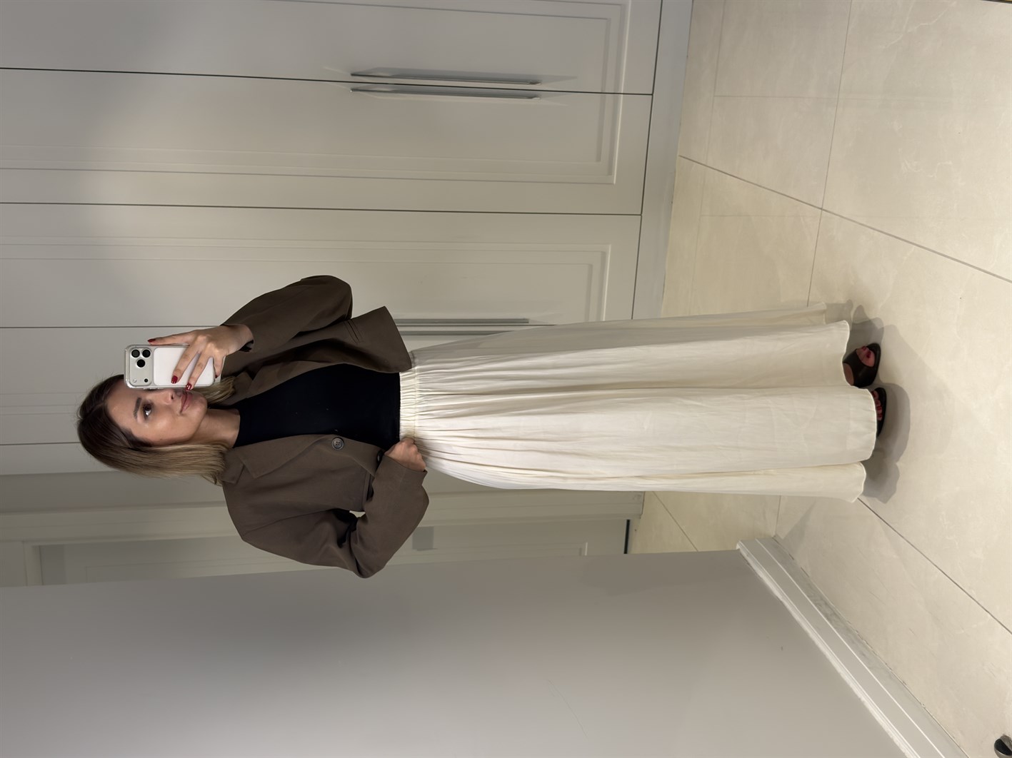 Tosca Ekru Saten Etek