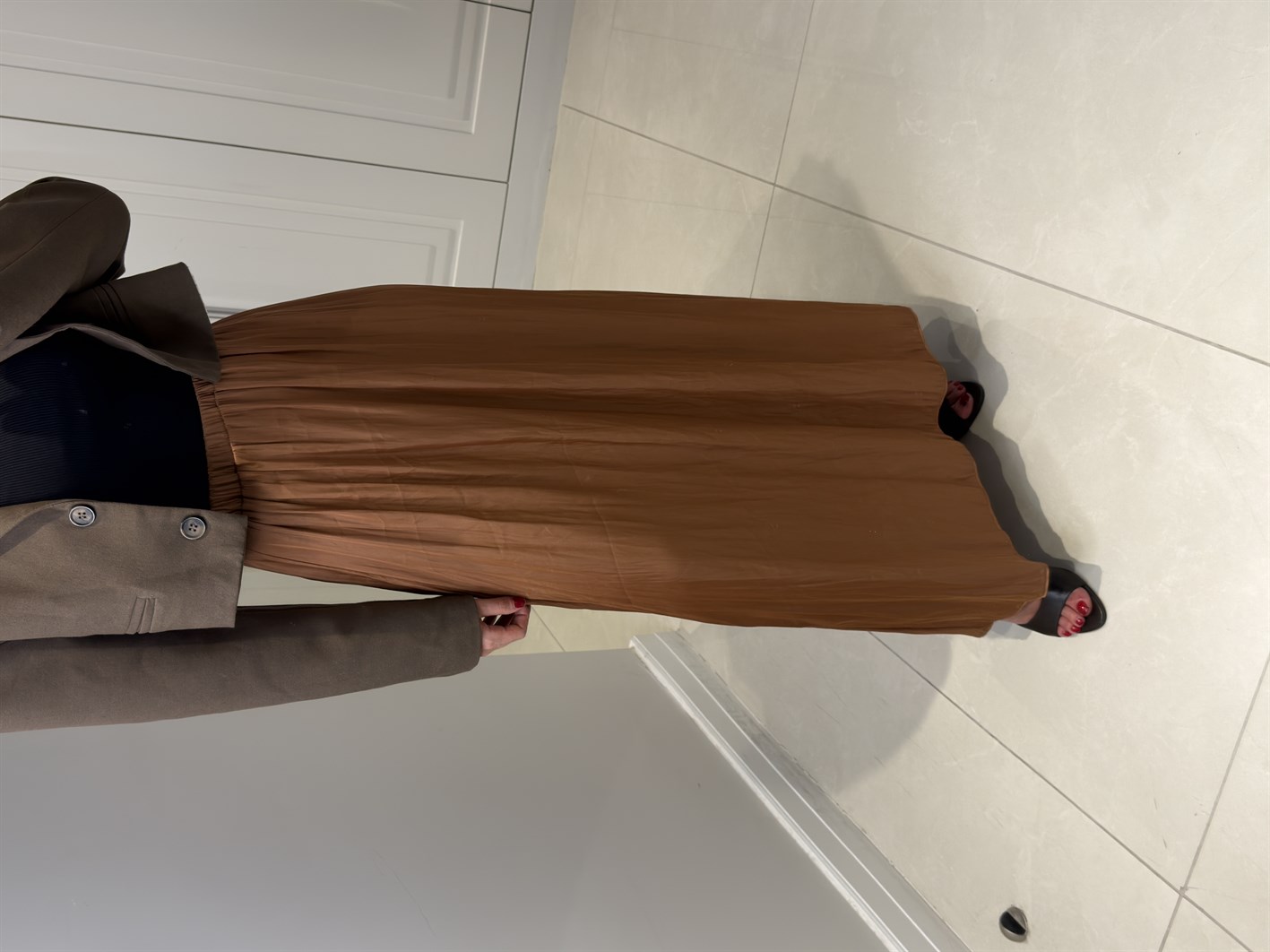 Tosca Kahve Saten Etek