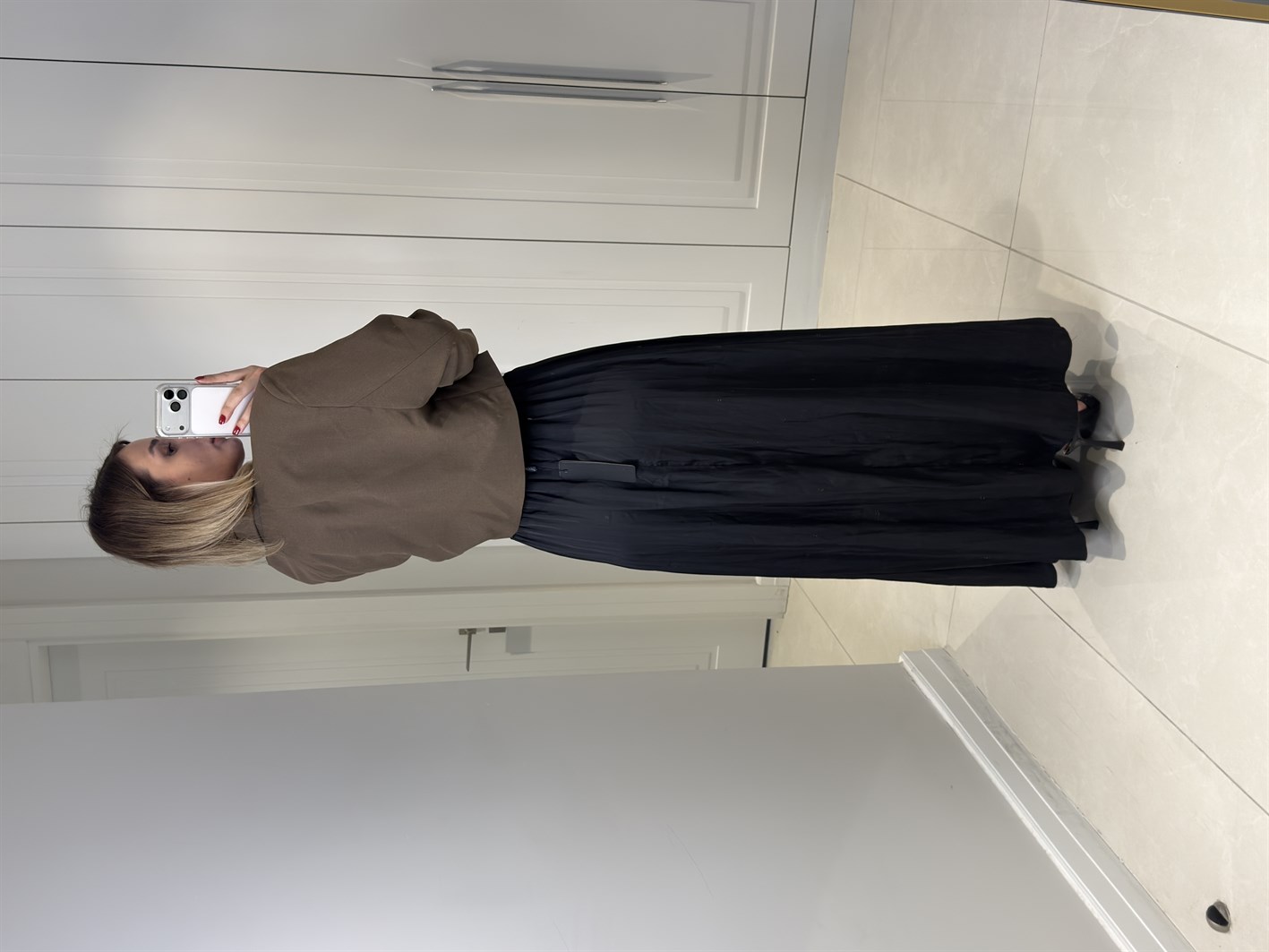 Tosca Siyah Saten Etek