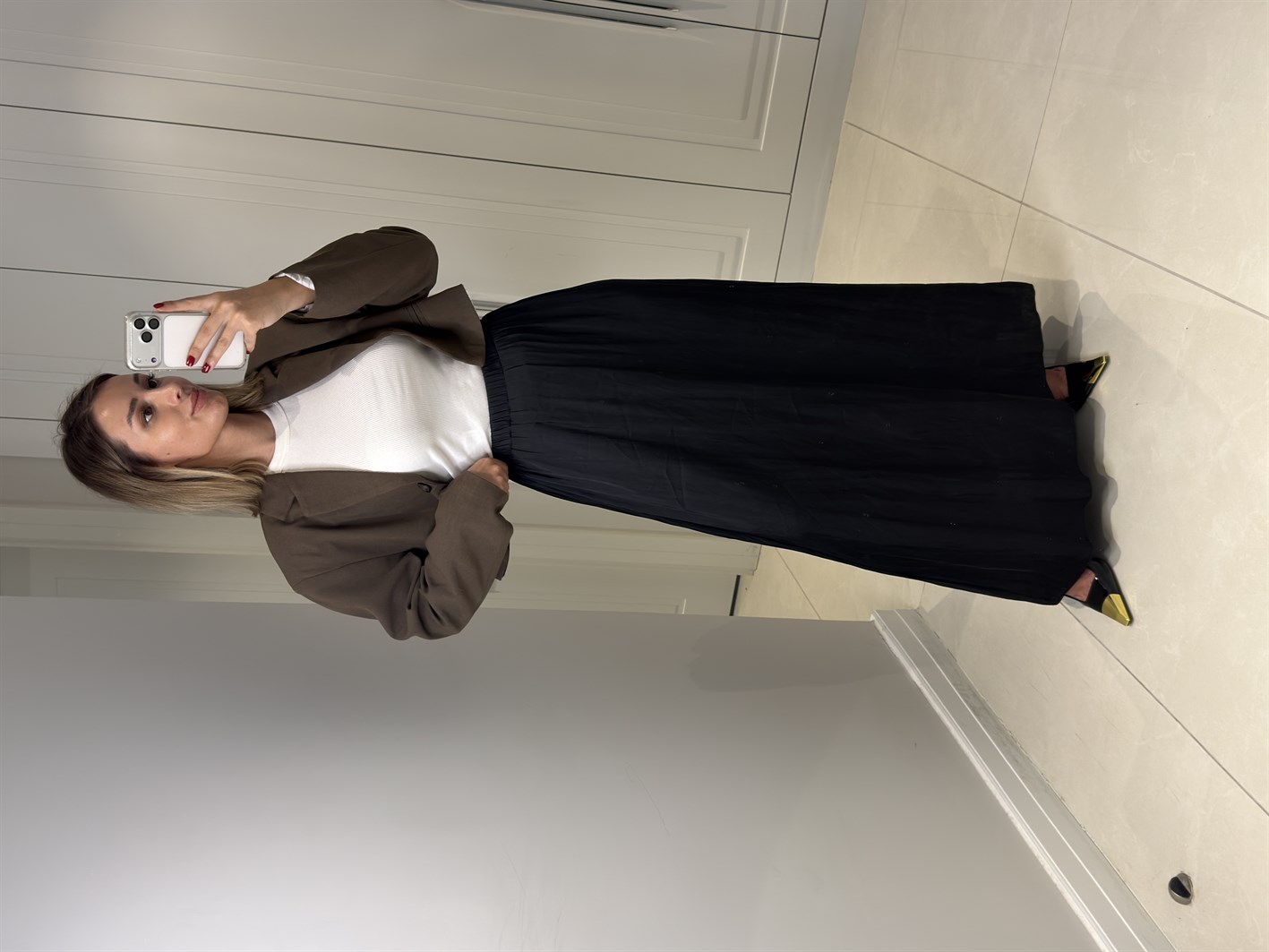 Tosca Siyah Saten Etek