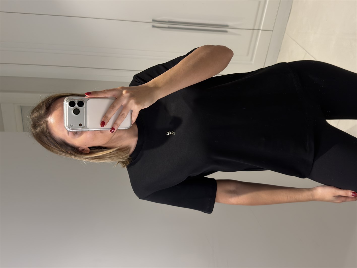 YSL Kart Etiketli Siyah Kısa Kol Tişört
