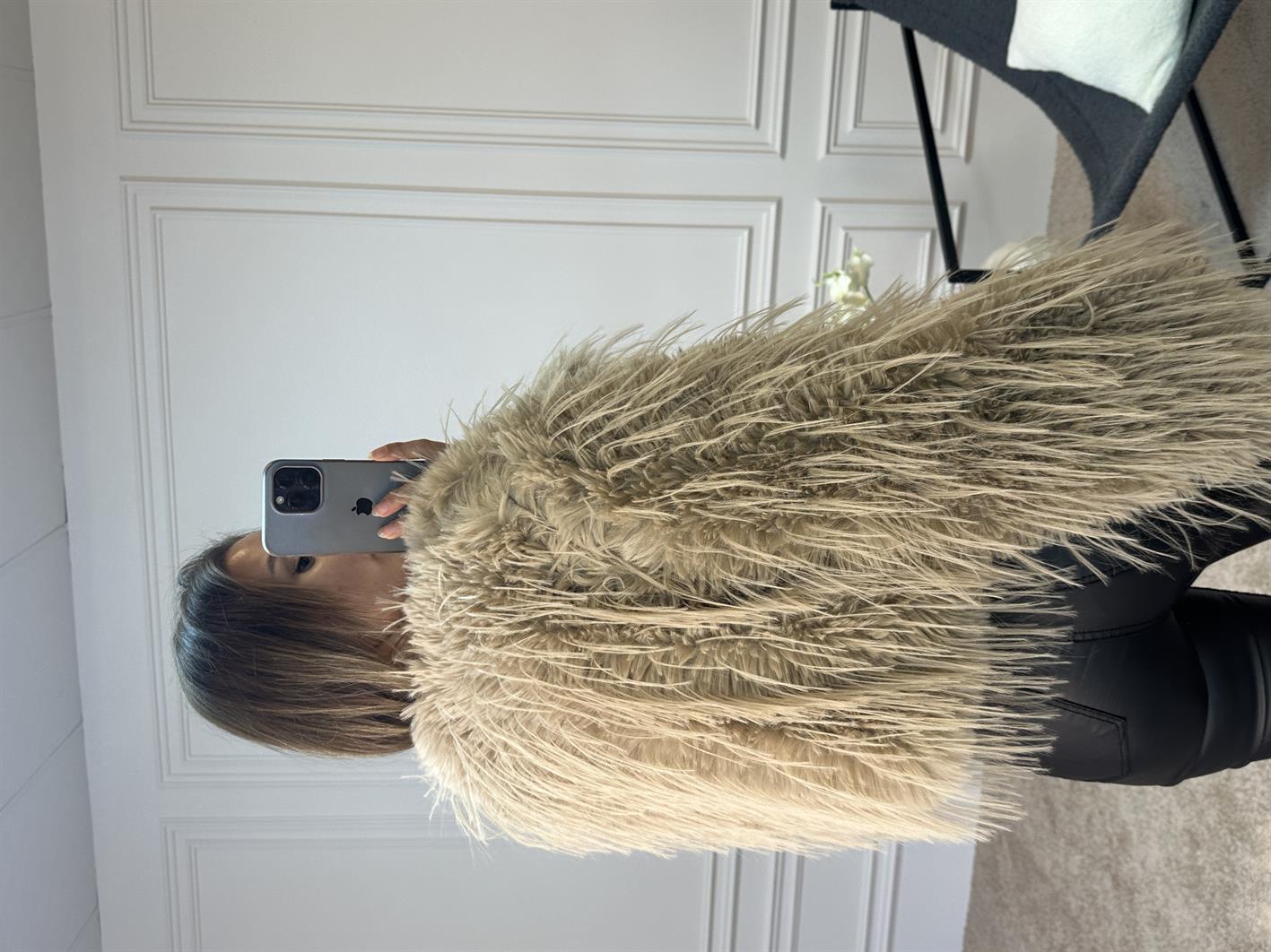 Lena Zr Model Bej Renk Luxury İçi Astarlı Premium İthal Kürk