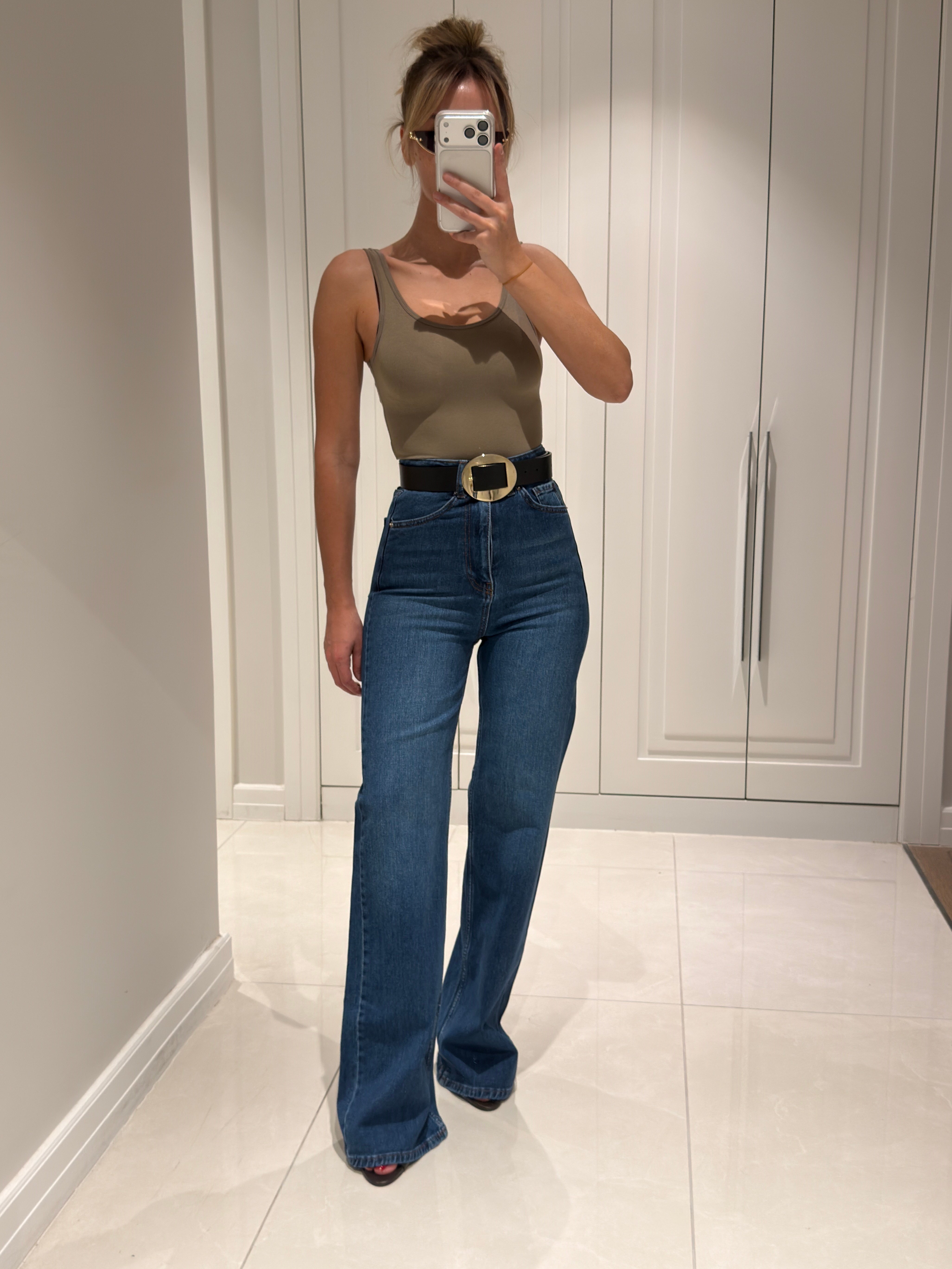 Arya Mavi Yüksek Bel Wide Leg Jean