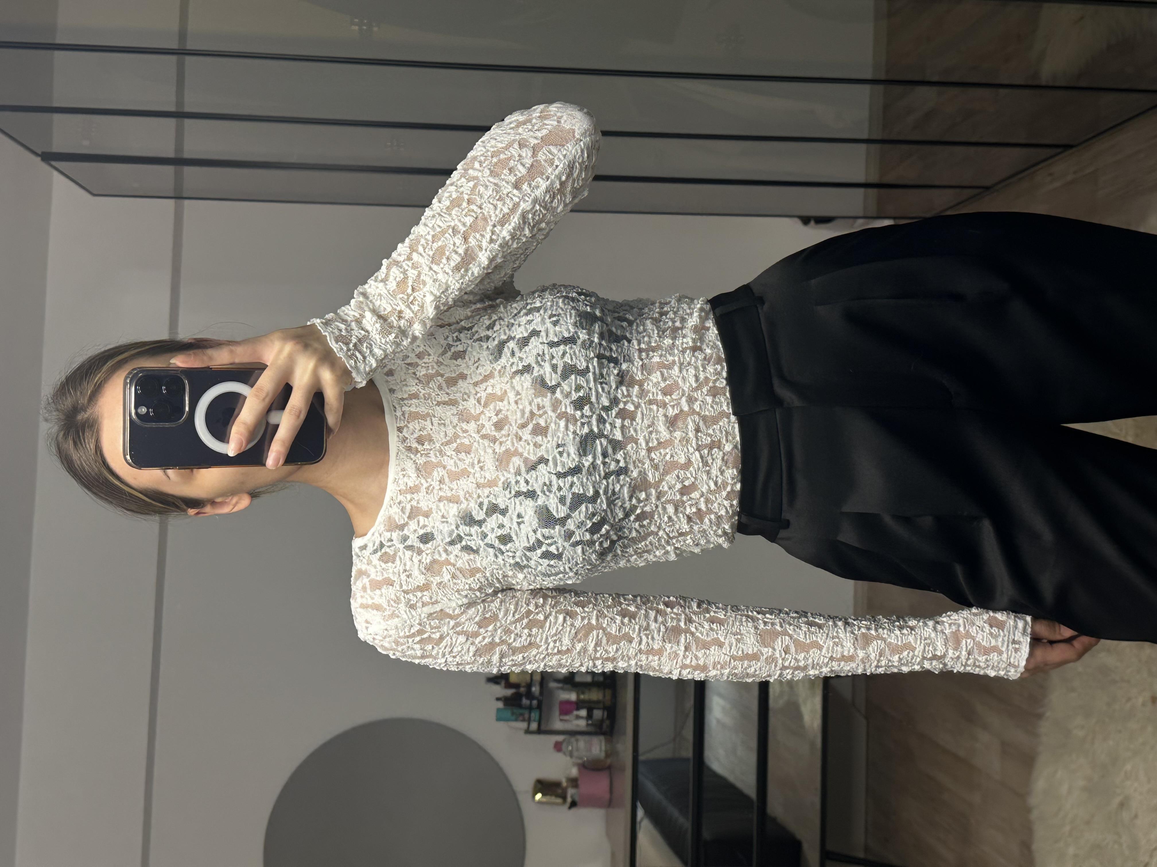 Jessica Beyaz Dantel Bluz