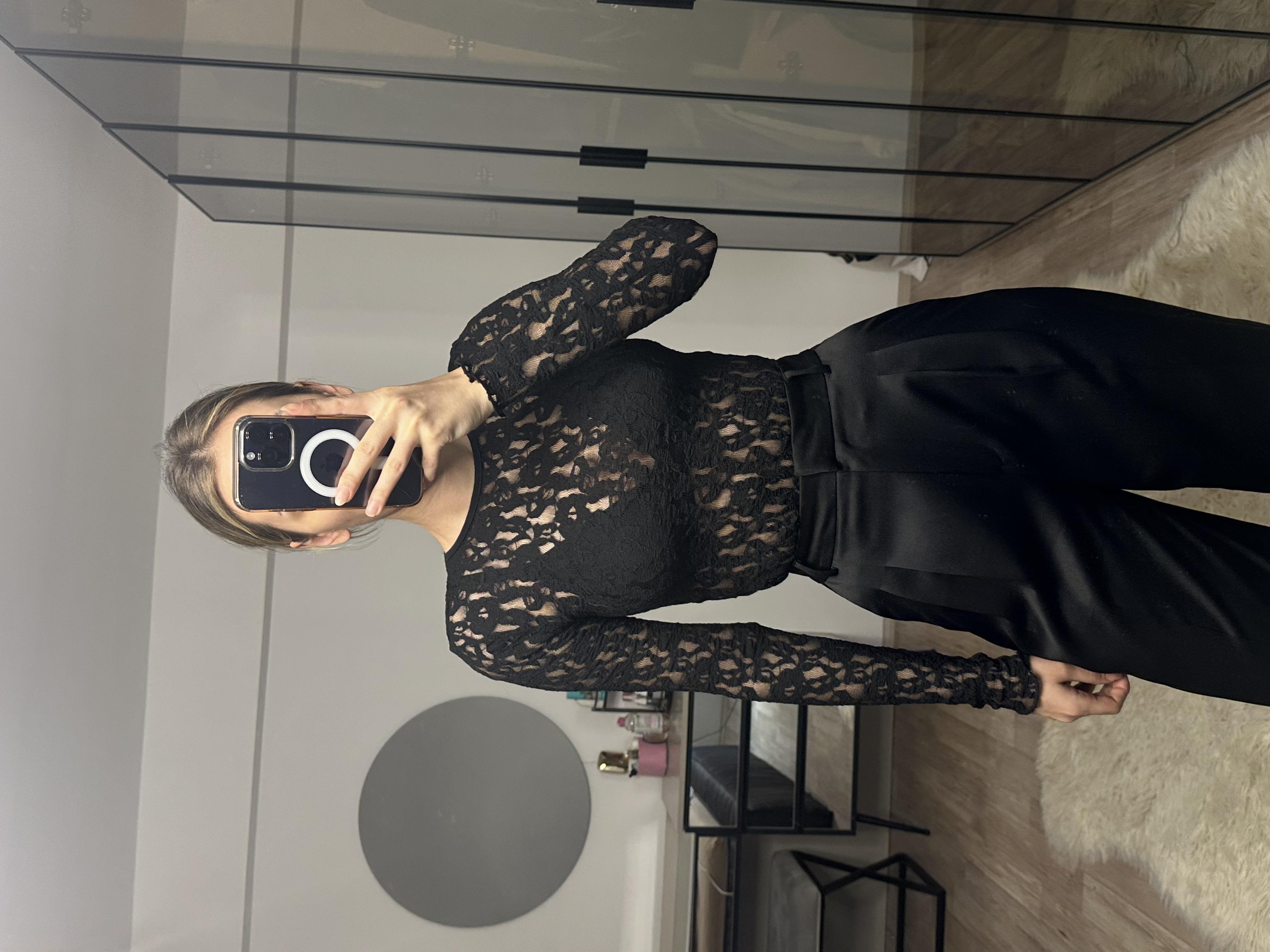 Jessica Siyah Dantel Bluz