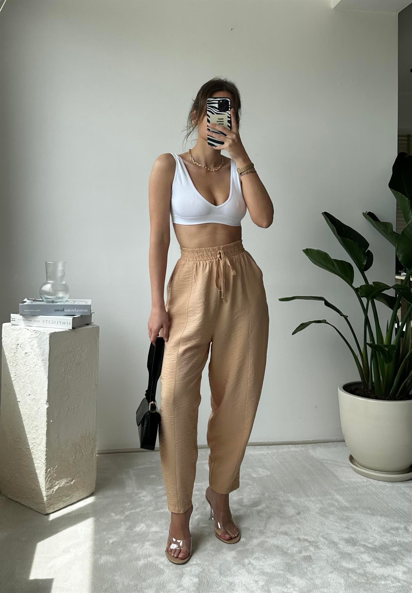 Lole Camel Yüksek Bel Rahat Paça Şalvar Pantolon