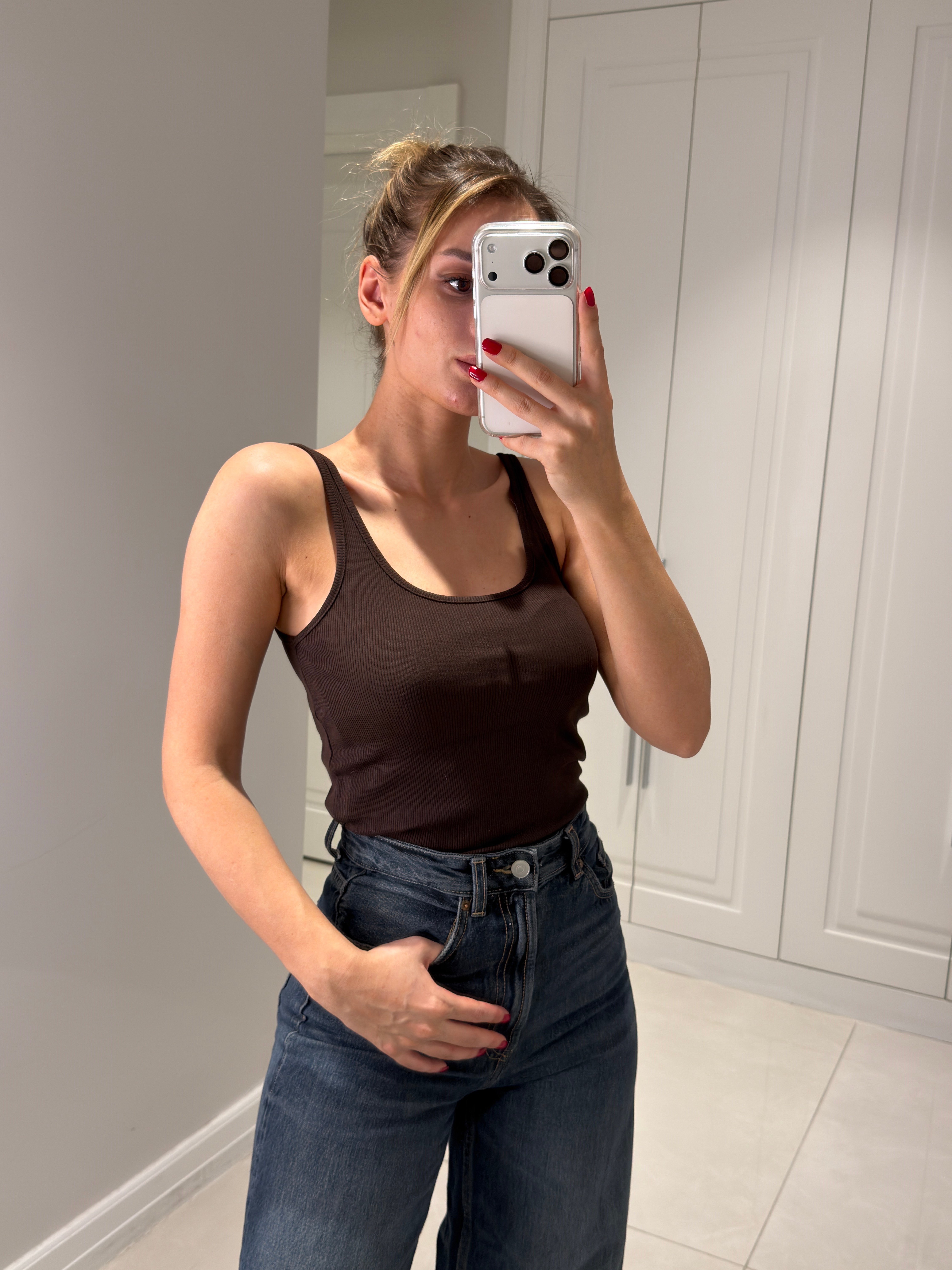 Sophia Kahve Askılı Atlet