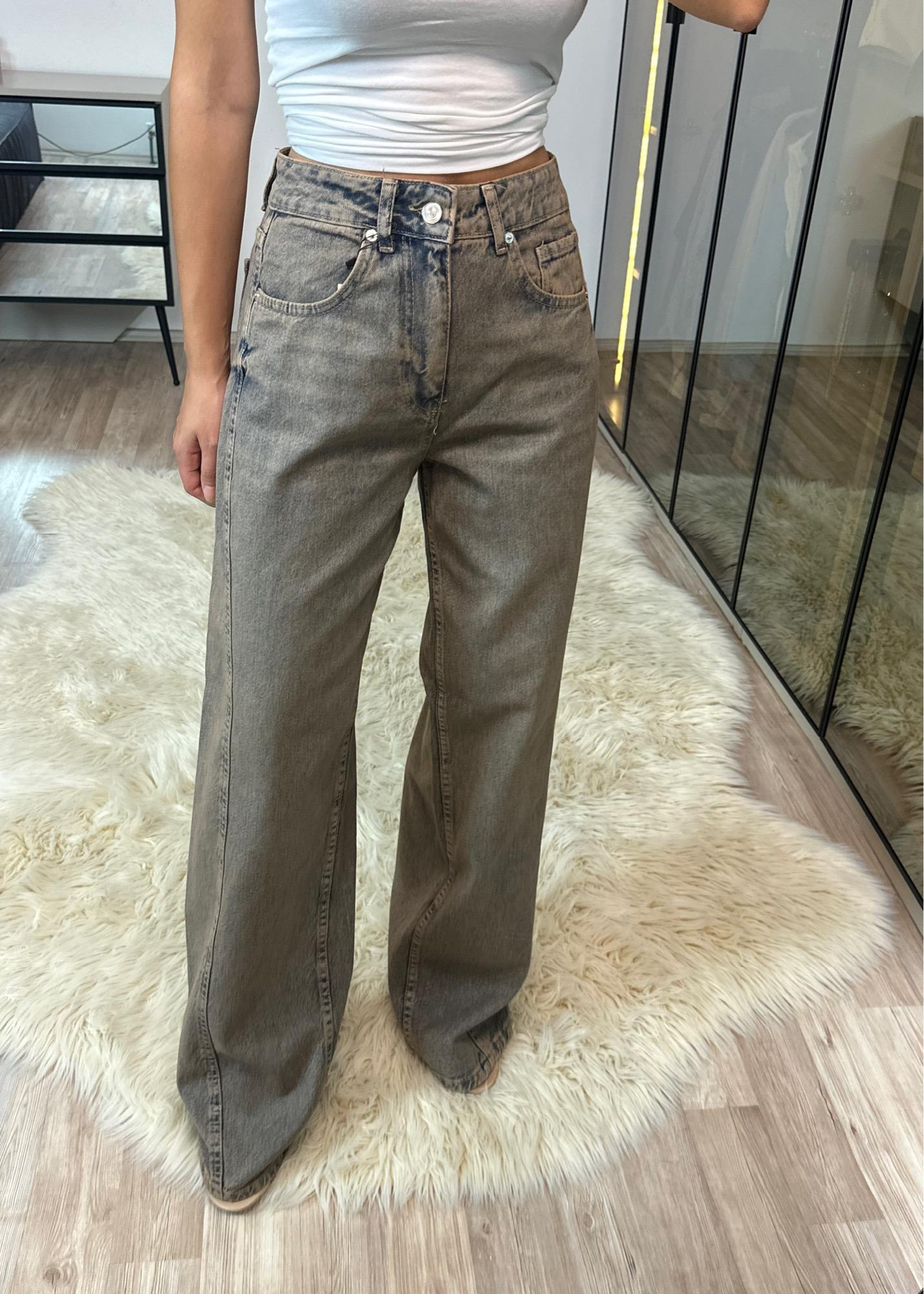 Vintage Soluk Efektli Baggy Jean