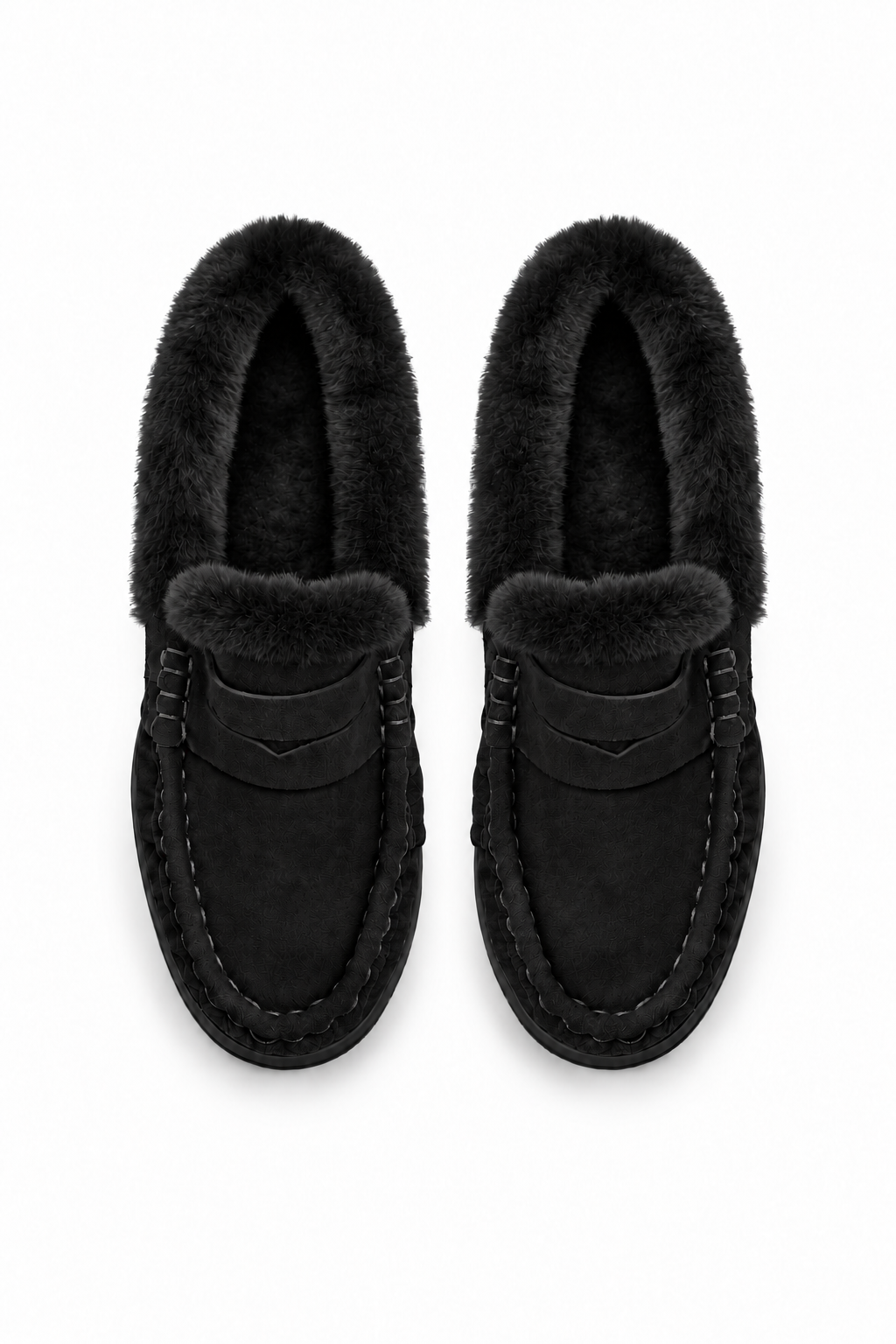 ALVA Siyah İçi Kürklü Deri Loafer