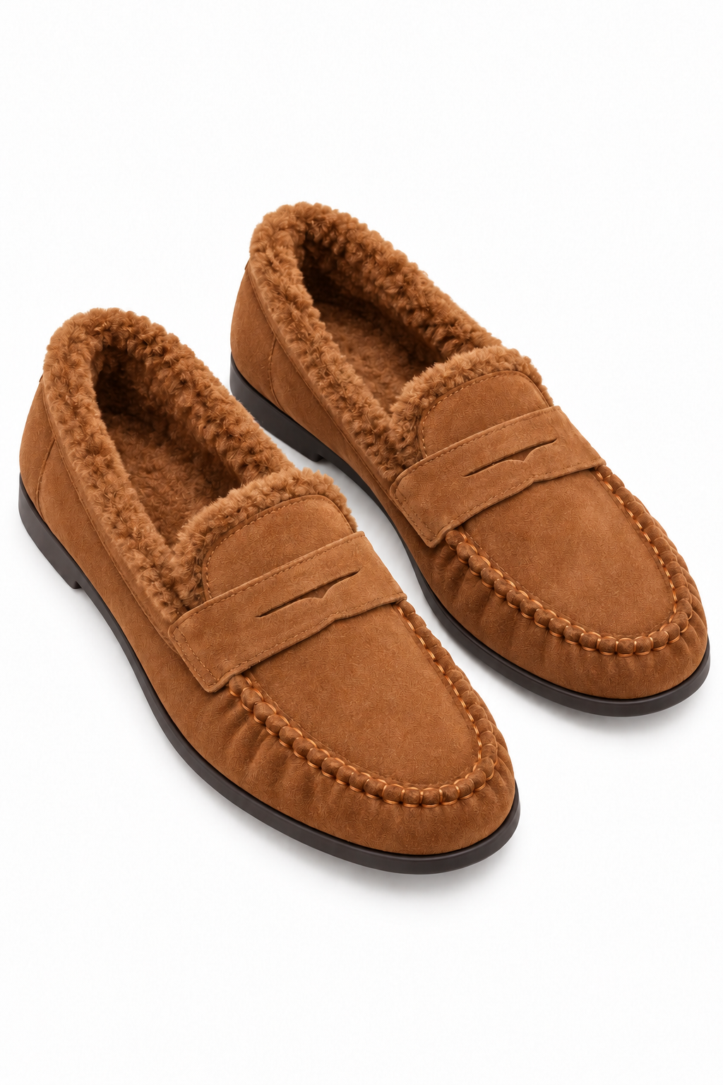 ALVA Taba İçi Kürklü Deri Loafer