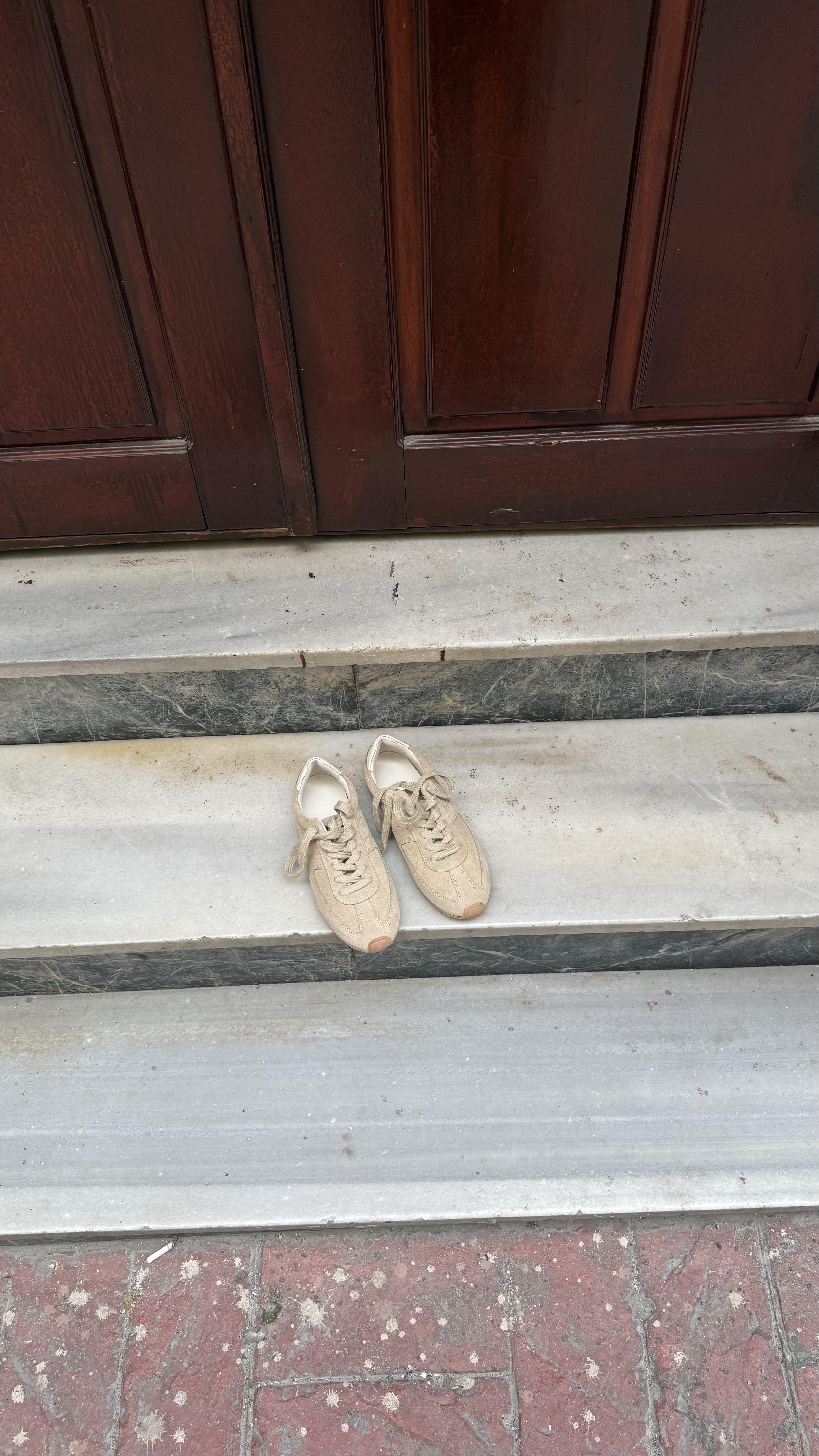 Bej Süet Hakiki Deri Spoe Ayakkabı