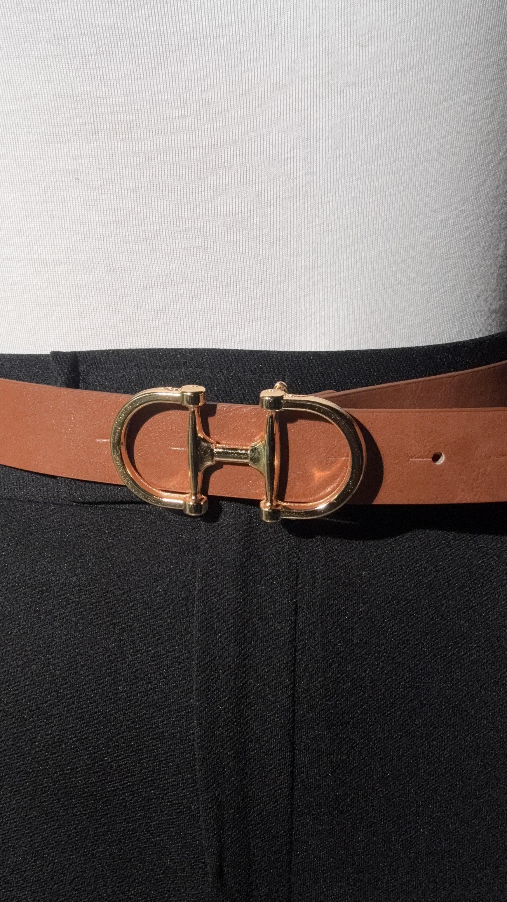 Çift Tokalı 3cm Taba Kemer