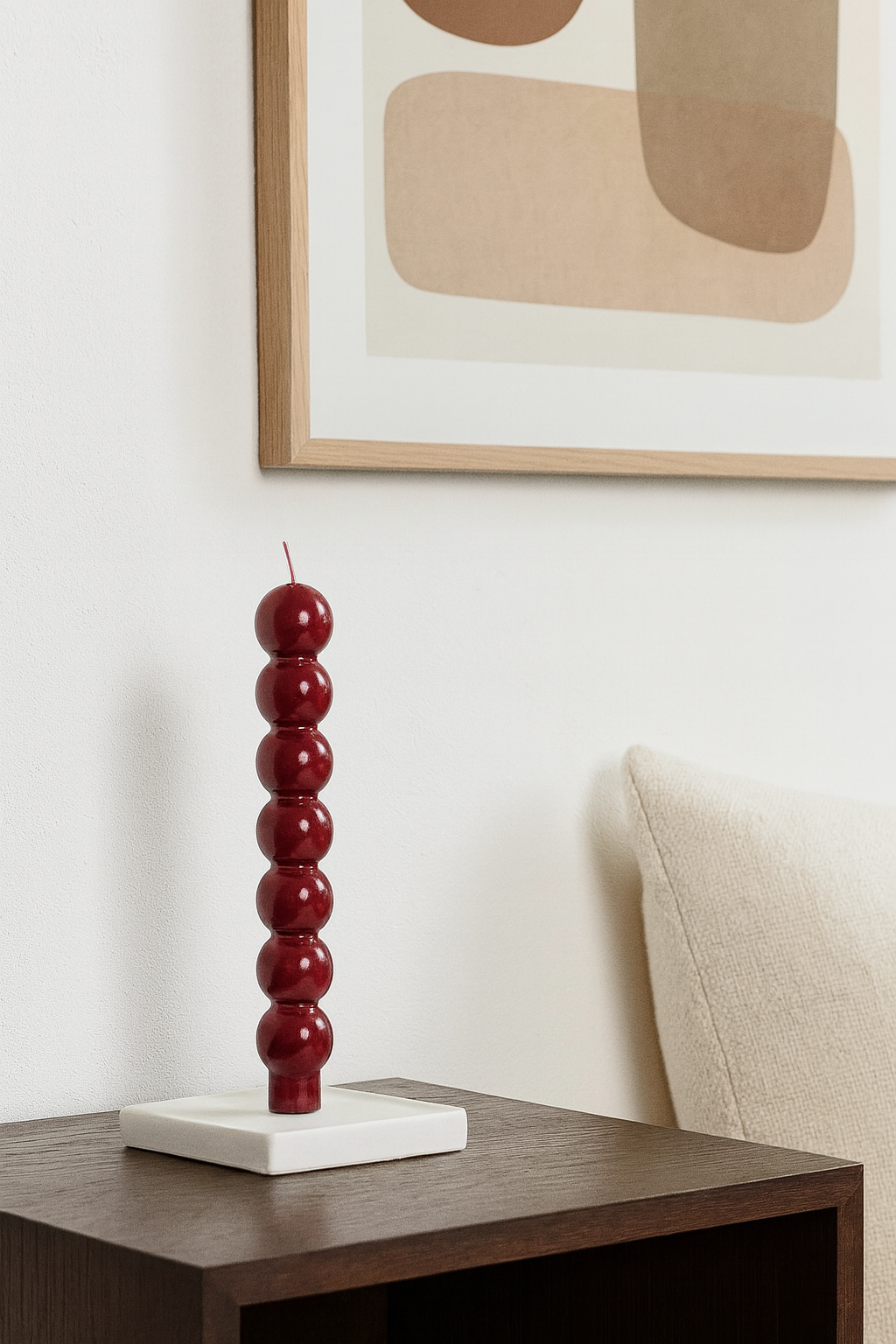 Floral Bordo Top Şamdan Mum